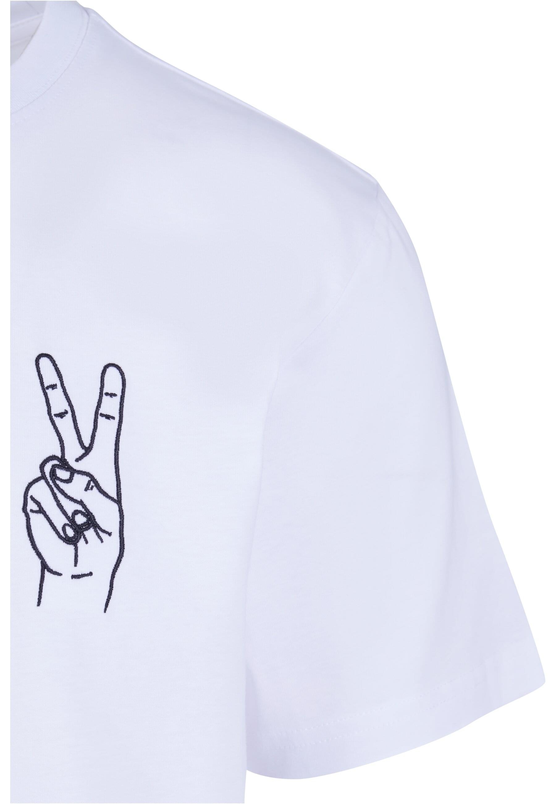 MisterTee T-Shirt »MisterTee Herren Peace Sign Tee EMB«, (1 tlg.)