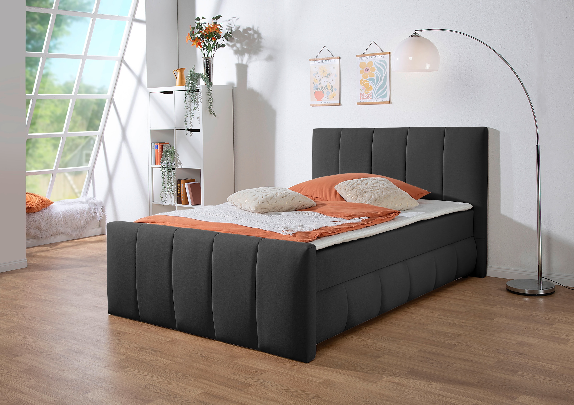 Home affaire Boxbett »Hanelore inkl. Bettkasten und Topper« Boxbett mit Bettkasten und Fußteil, inkl. Topper