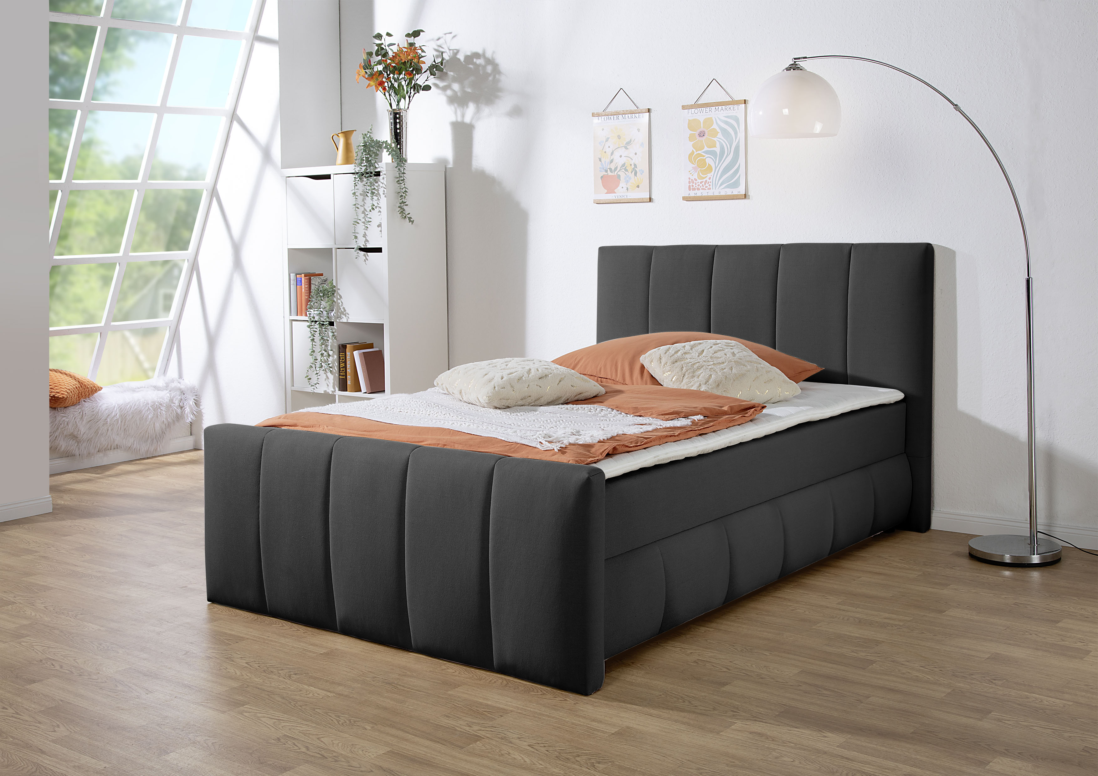 Home affaire Boxbett "Hanelore inkl. Bettkasten und Topper" Boxbett mit Bettkasten und Fußteil, inkl. Topper