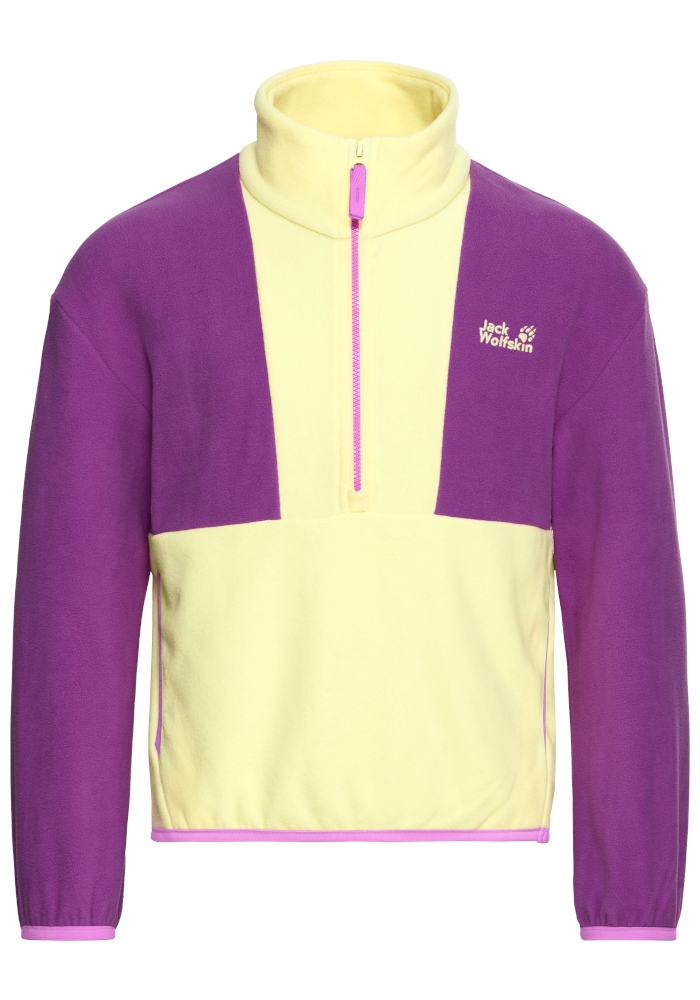 Jack Wolfskin Strickfleece-Pullover »COLORBLOCK TAUNUS HZ K« mit halbem Frontzipper, wasserabweisend, windabweisend, atmungsaktiv