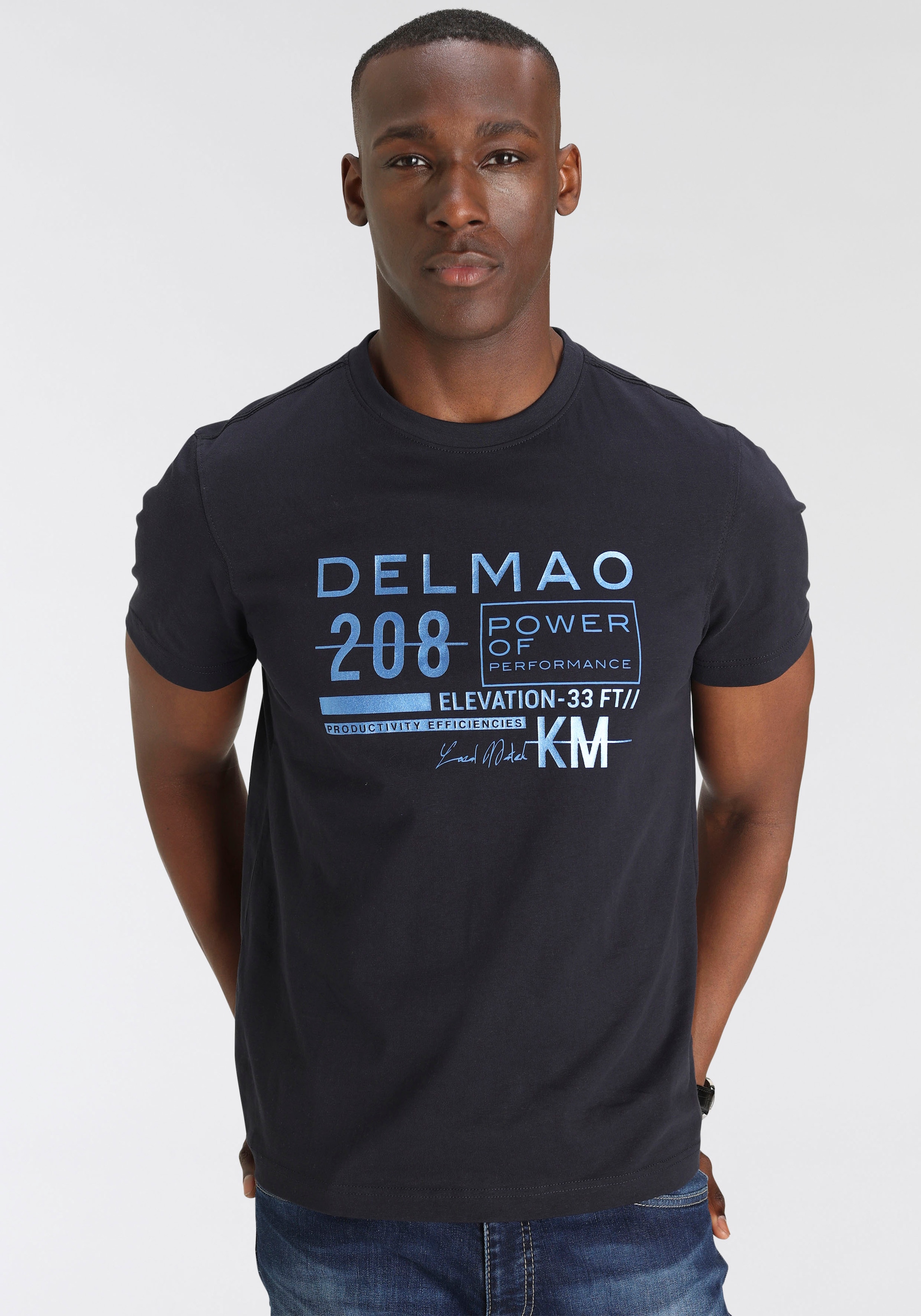 DELMAO T-Shirt, Kurzarm, bedruckt, Rundhals, aus 100% Baumwolle günstig online kaufen