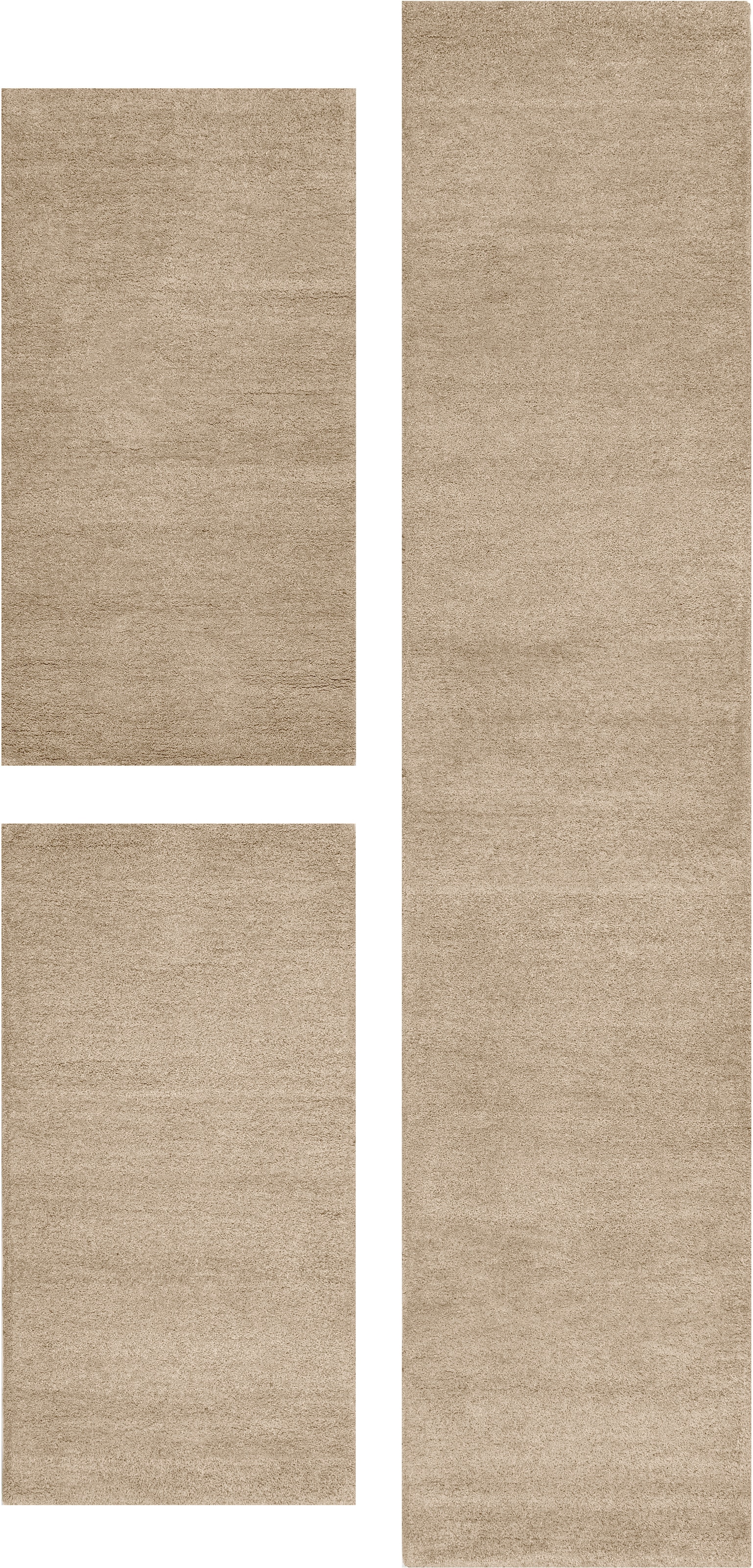 THEKO Bettumrandung "Gabbeh Uni, Handweb Teppich, meliert, reine Wolle" Höh günstig online kaufen