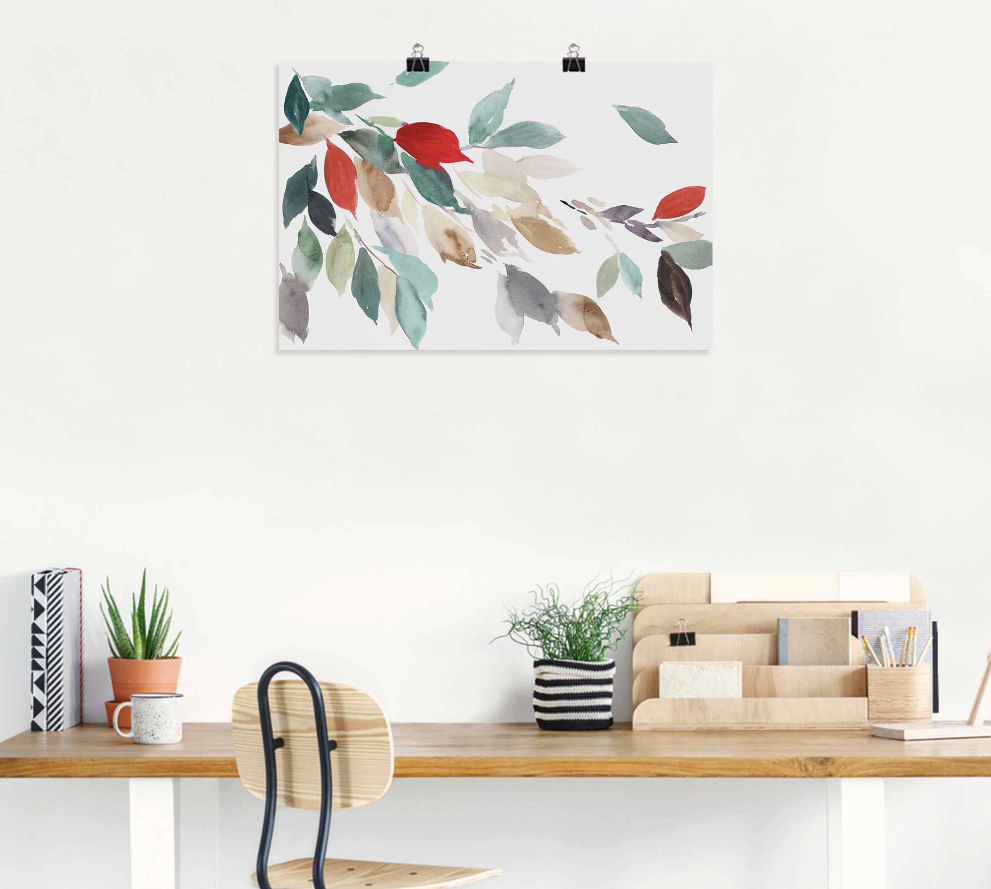 Artland Leinwandbild, versch. oder kaufen Blätterbilder, Wandaufkleber Wandbild (1 »Herbstfarbene in III«, Blätter Größen BAUR Poster | St.), als Alubild,