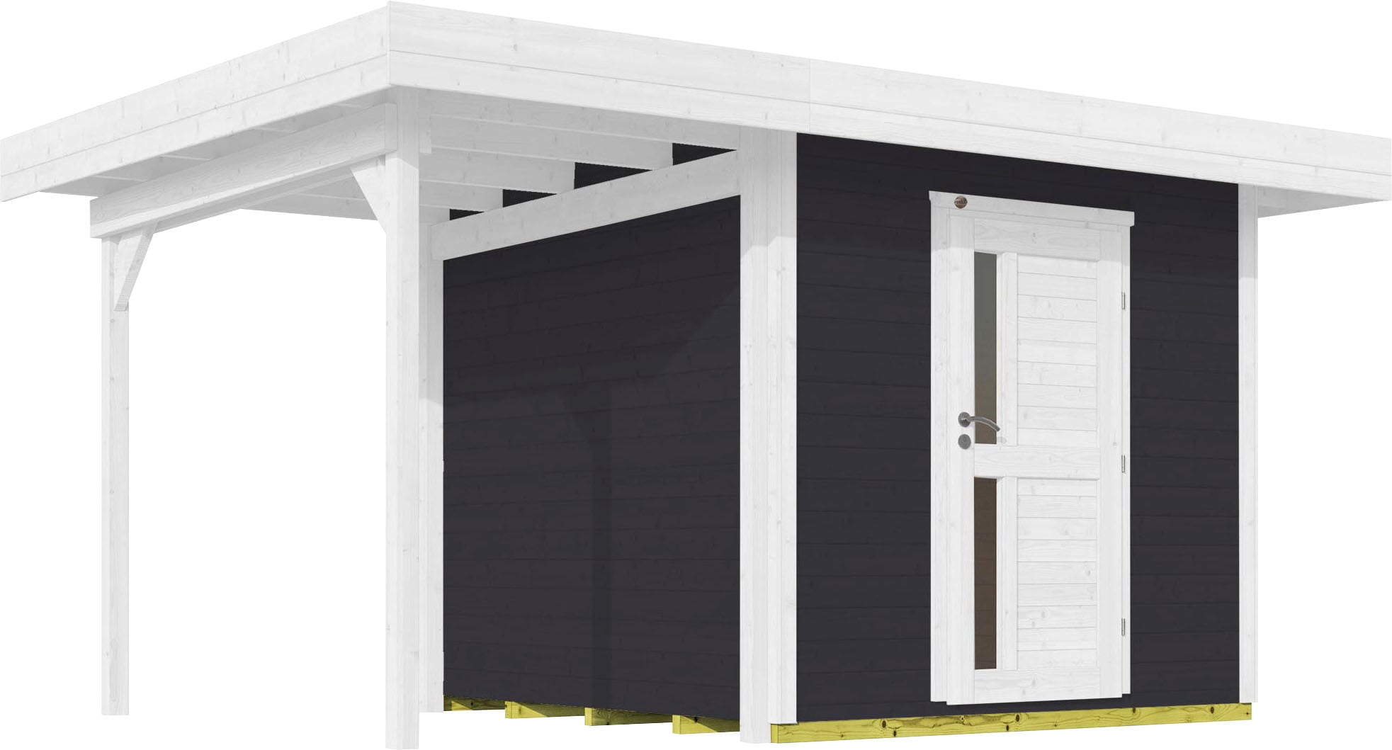 weka Gartenhaus »Designhaus 172 A«, (Set), mit Anbaudach