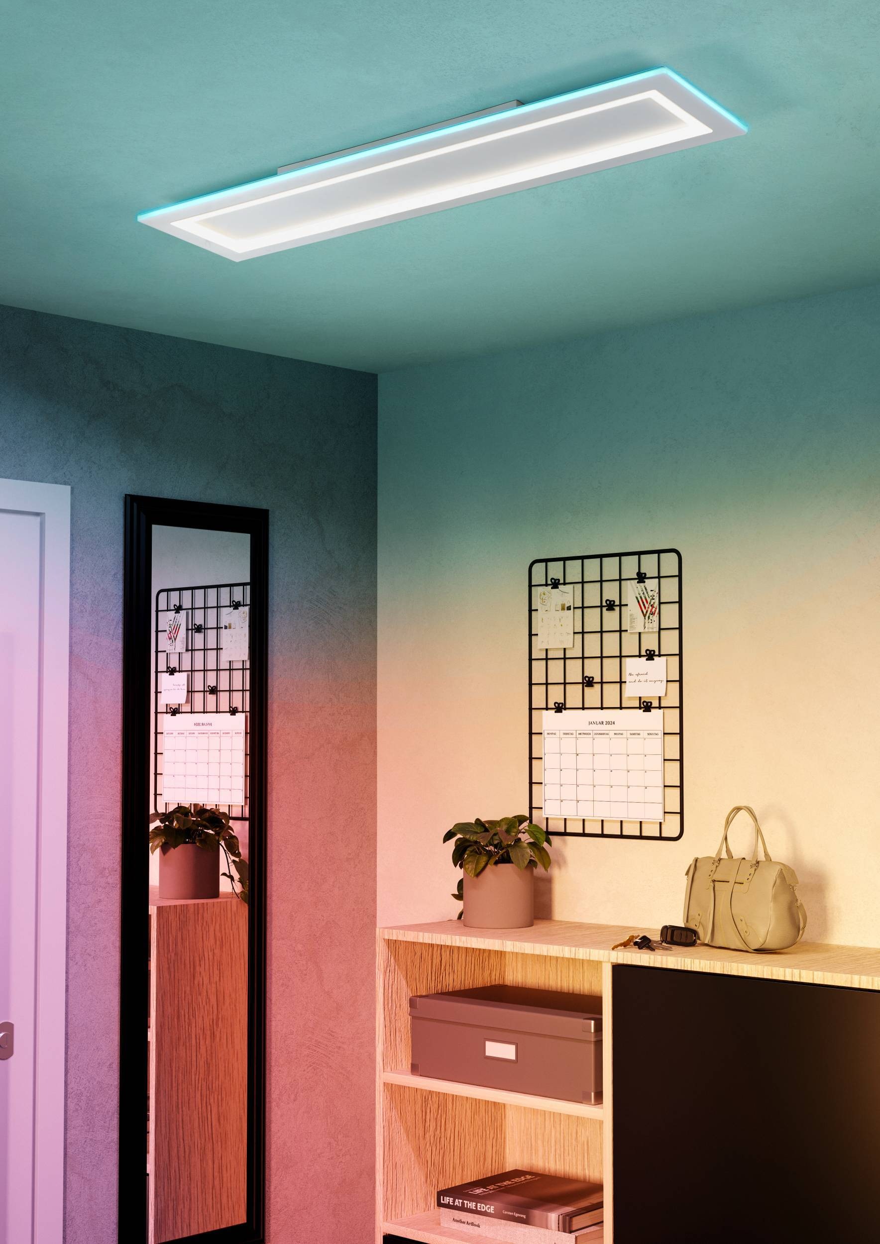 EGLO Deckenleuchte »Padrogiano-Z Deckenlampe, ZigBee 3.0, App und Sprachsteuerung, Lampe« LED-Modul 1 Stk. Kaltweiß | RGB ZigBee, App und Sprachsteuerung Alexa, RGB, dimmbare Lampe, 120x30 cm