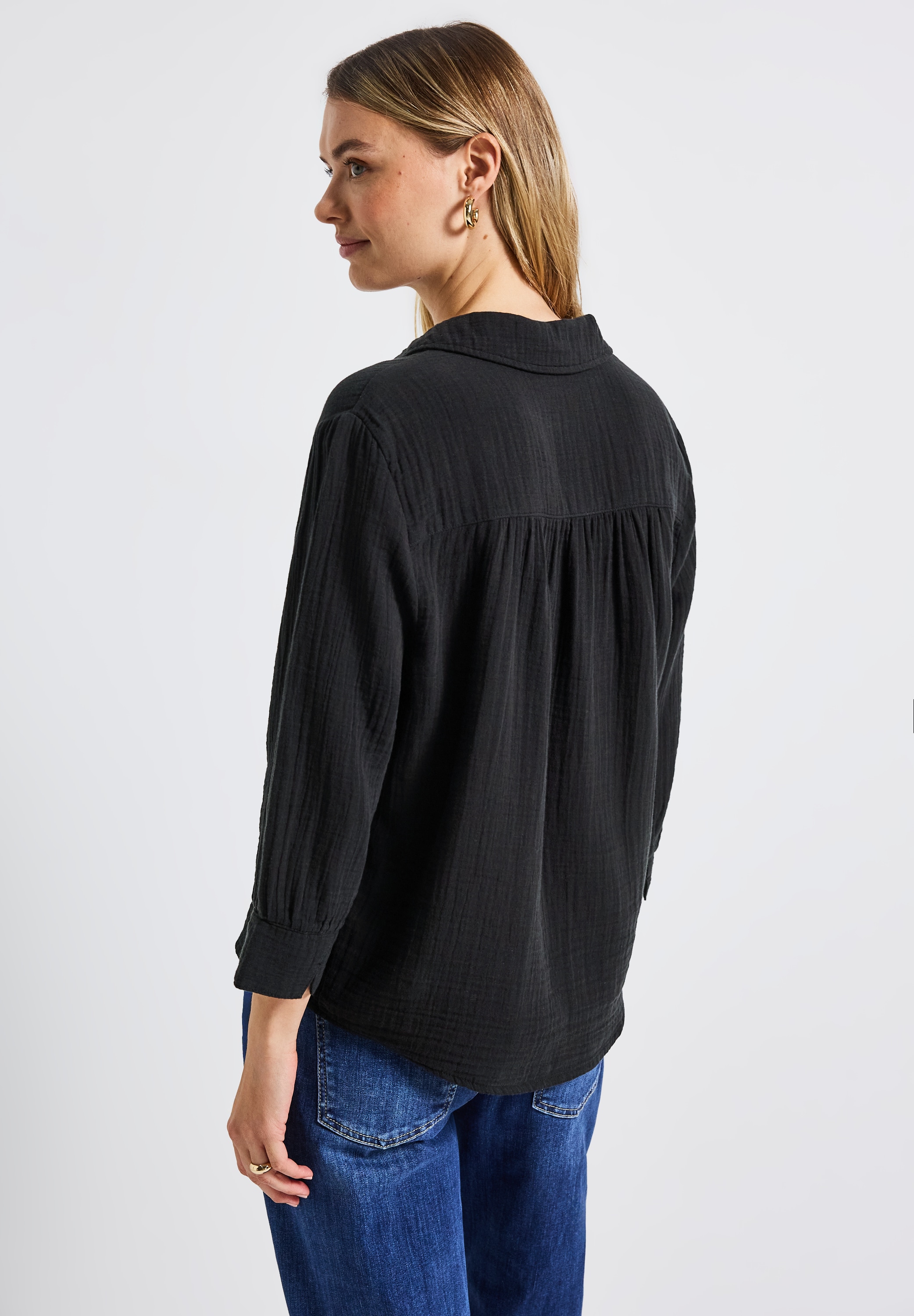 STREET ONE Hemdbluse, aus reiner Baumwolle