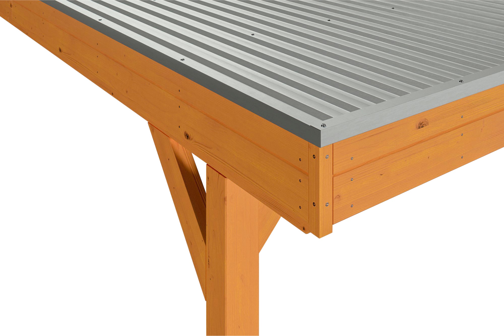 Skanholz Einzelcarport »Grunewald«, Leimholz-Nordisches Fichtenholz, hellbraun, mit Aluminiumdach
