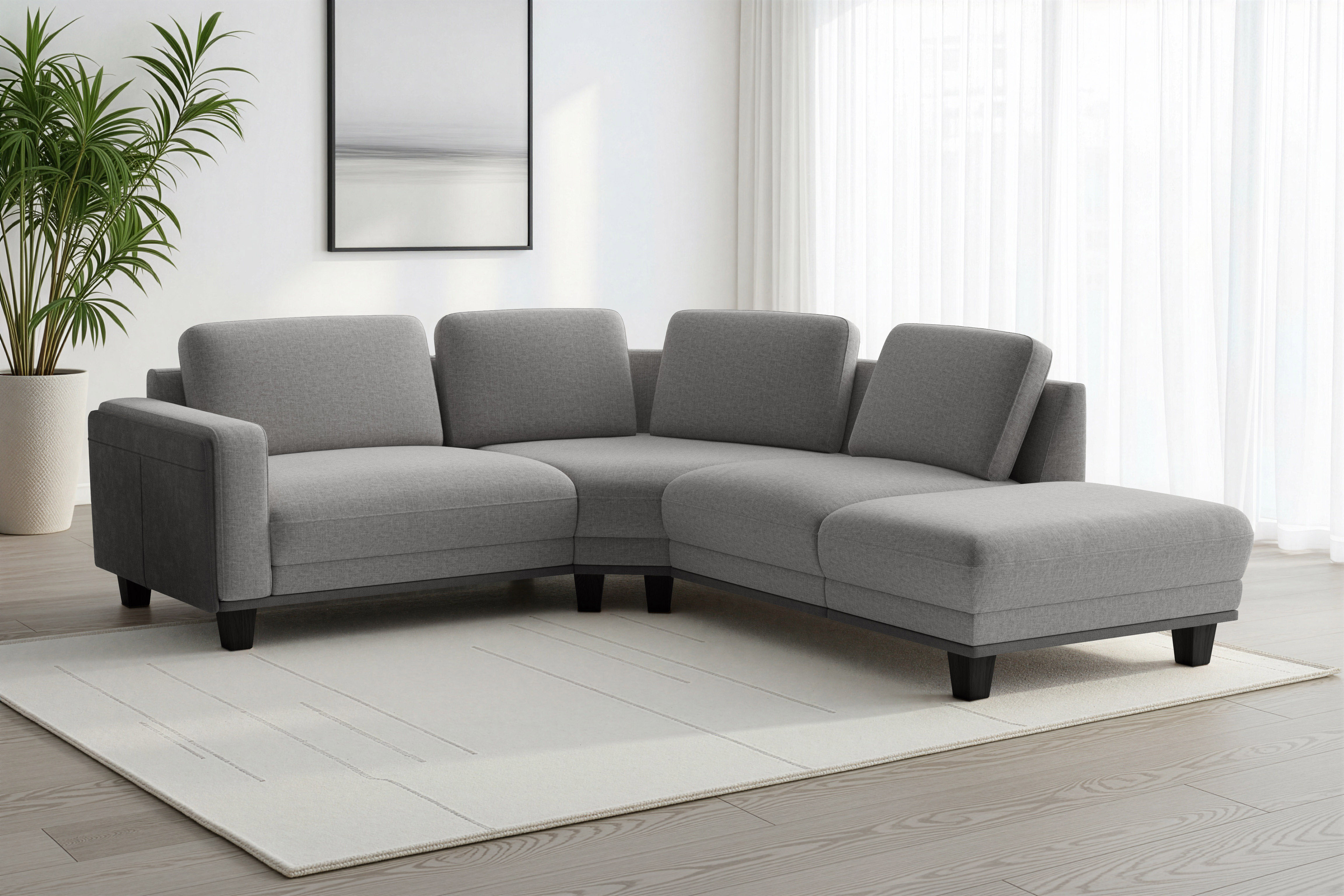 sit&more Ecksofa "Concept" Modernes Sofa in drei Fußfarben zur Auswahl