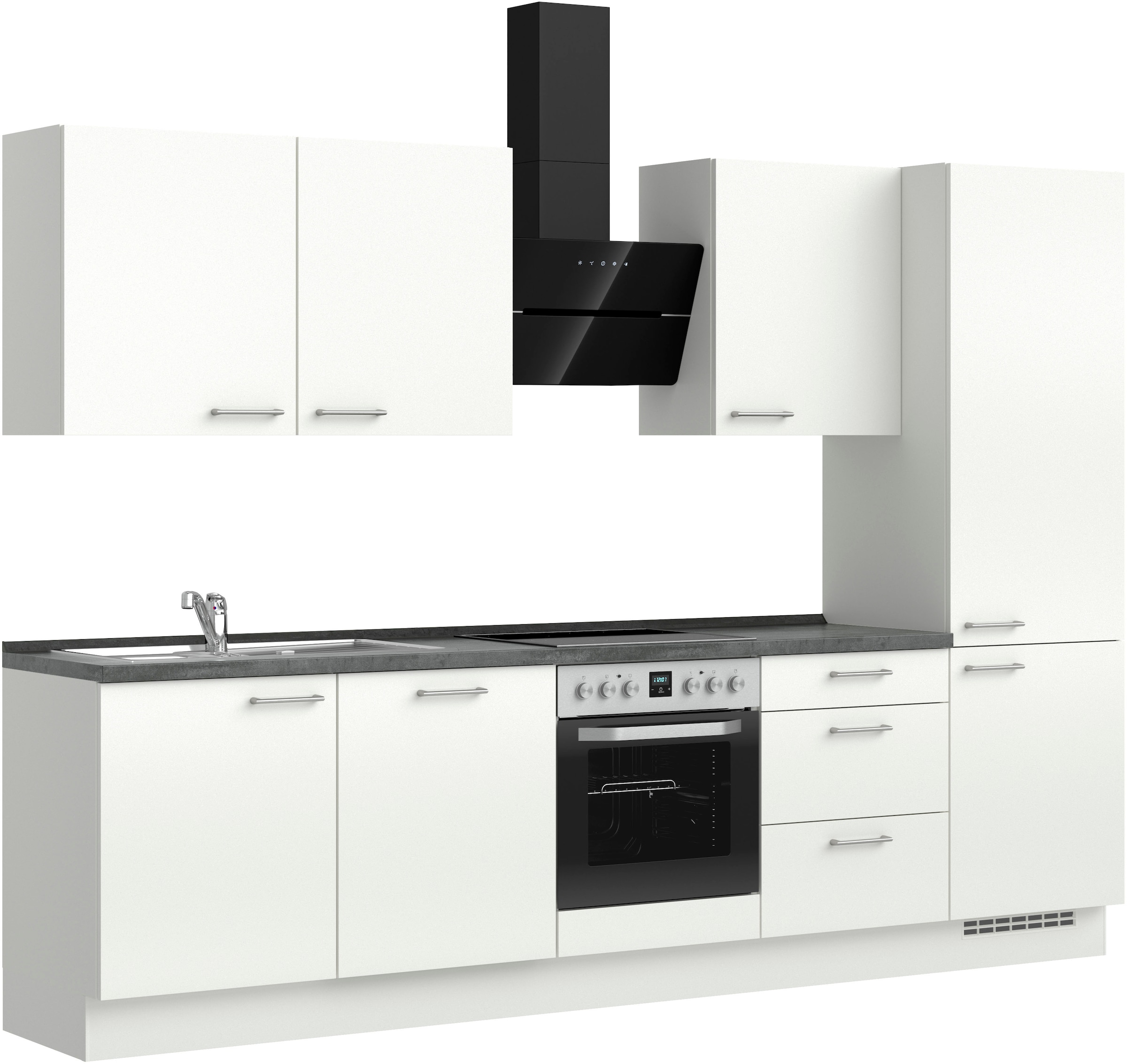 nobilia® Küchenzeile »"Laser II"«, vormontiert, Ausrichtung wählbar, Breite 300 cm, wahlw. mit E-Geräten