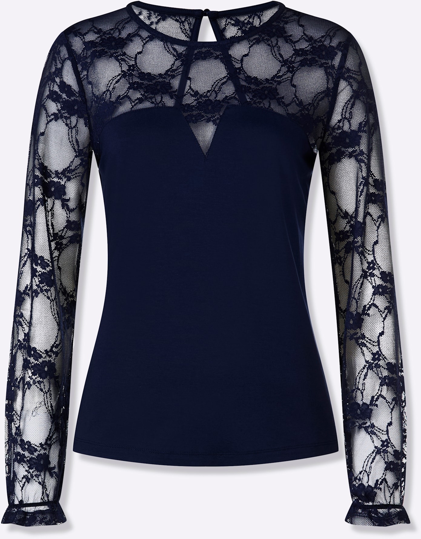 HEINE Lace Shirt Women Navy 46 3