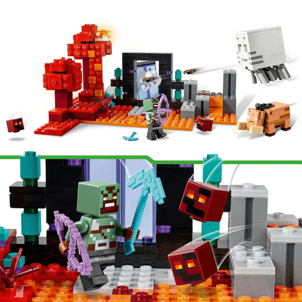 LEGO® Konstruktionsspielsteine »Hinterhalt am Netherportal (21255), LEGO Minecraft«, (352 St.)