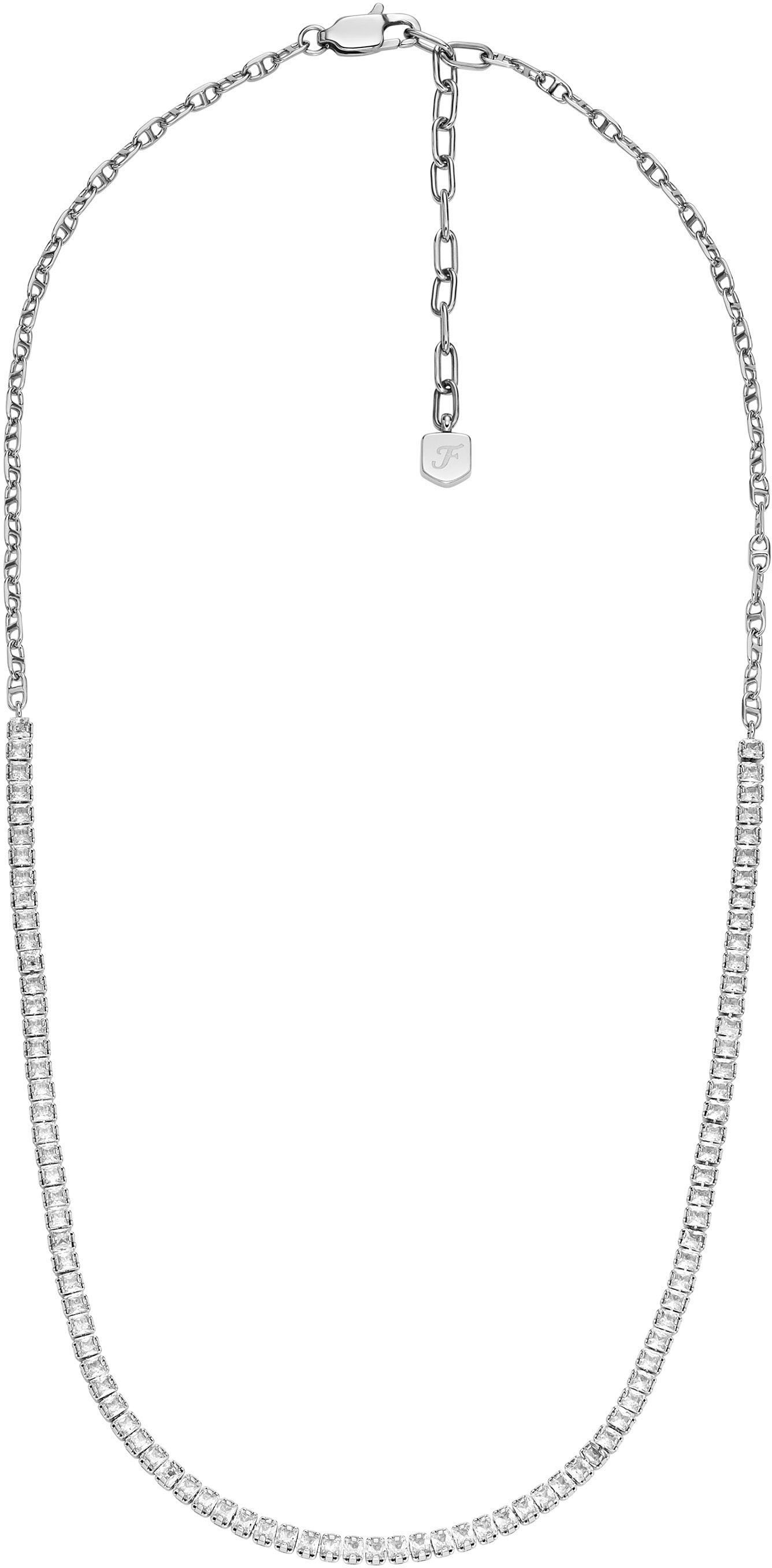 Fossil Kette ohne Anhänger »Schmuck Geschenk Edelstahl Halskette Heritage, JA7270710, JA7271040«, mit Glasstein