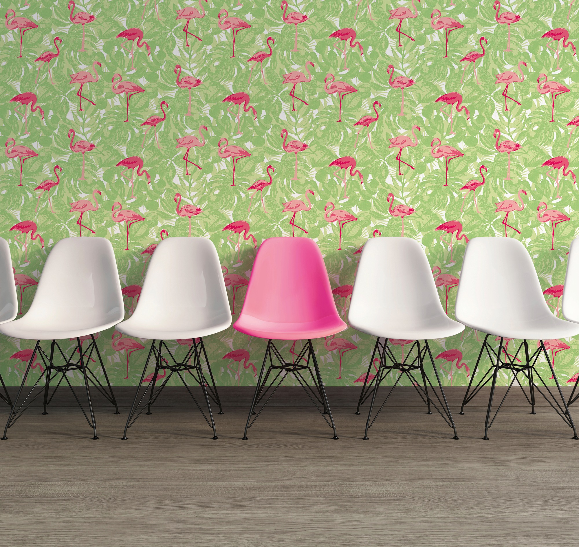A.S. Création Vliestapete »Boys & Girls 6 mit Flamingos« Wald | botanisch | floral strukturiert Tapete Tiere Tapeten Wohnzimmer Schlafzimmer Küche modern Design Optik