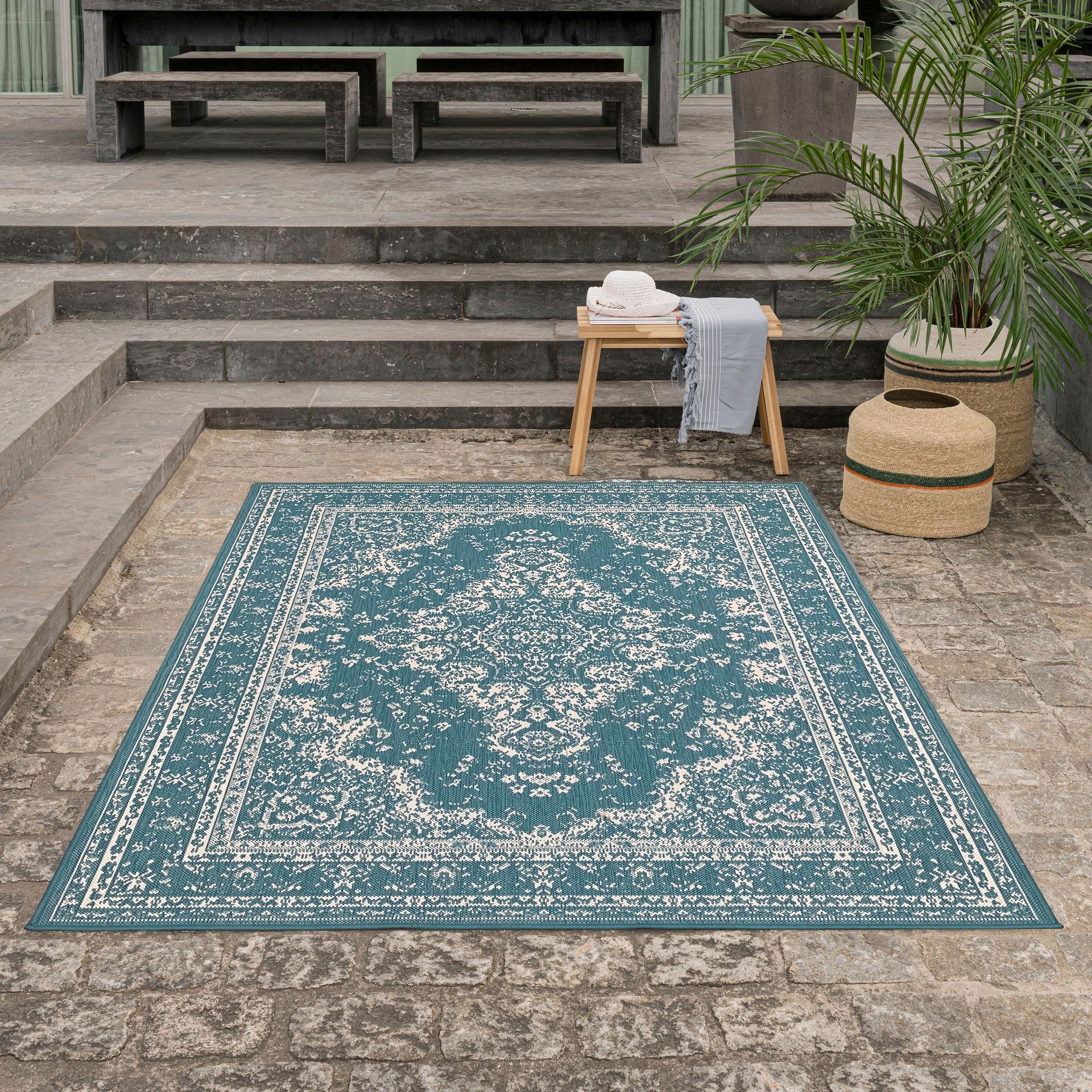 Home affaire Teppich »Oriental Outdoor«, rechteckig, Outdoor geeignet, Sisal-Optik, Wendeteppich, Orient-Design