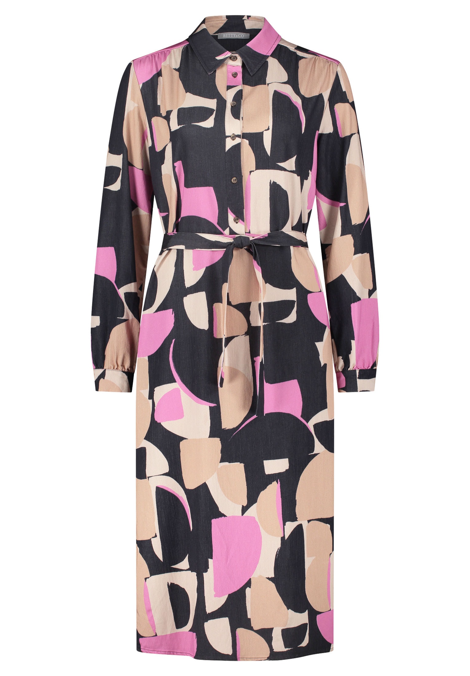 Betty&Co Druckkleid »Betty & Co Casual-Kleid mit Kragen«, Nahtführung