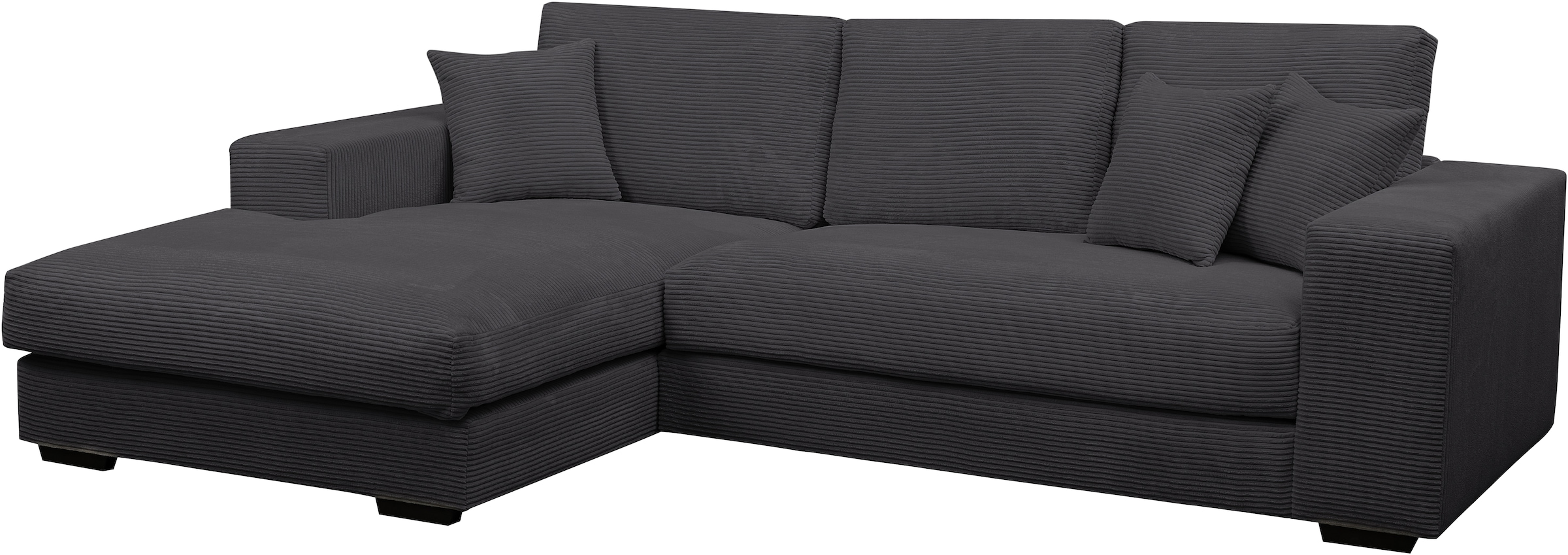 WERK2 Ecksofa »Eden modern und zeitlos, geschmackvolles Sofa, Breite 286cm, L-Form«, Design Ecksofa in Cord mit besonders weichem Sitzkomfort