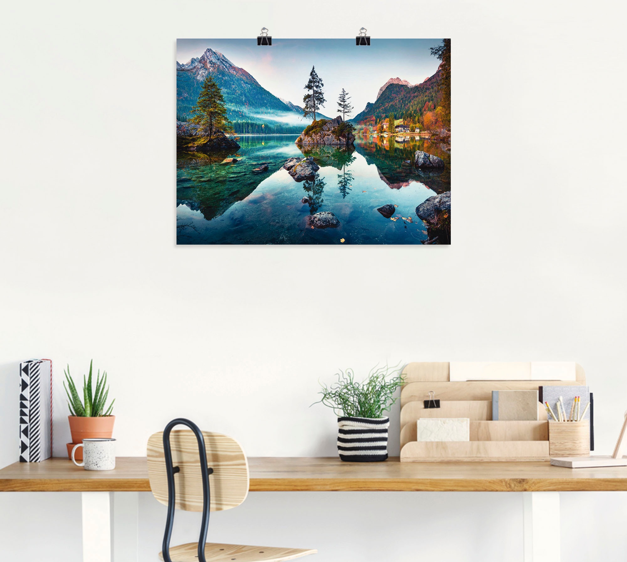 Artland Wandbild "Herbstszene des Hintersee vor Alpen", Seebilder, (1 St.), günstig online kaufen