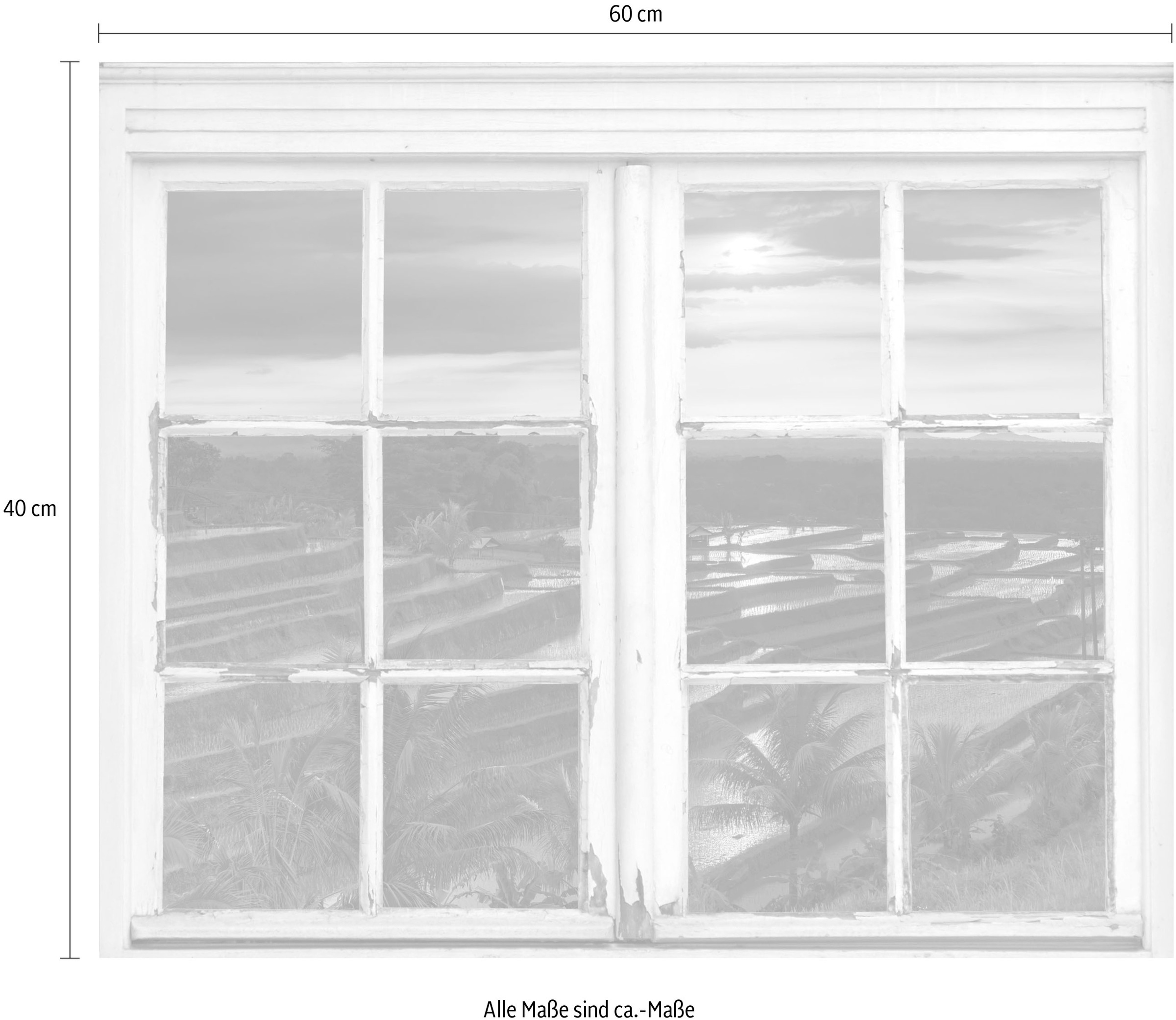 queence Wandsticker »Plantage«, Wandsticker, Wandbild, selbstklebend, 3D, Fenster
