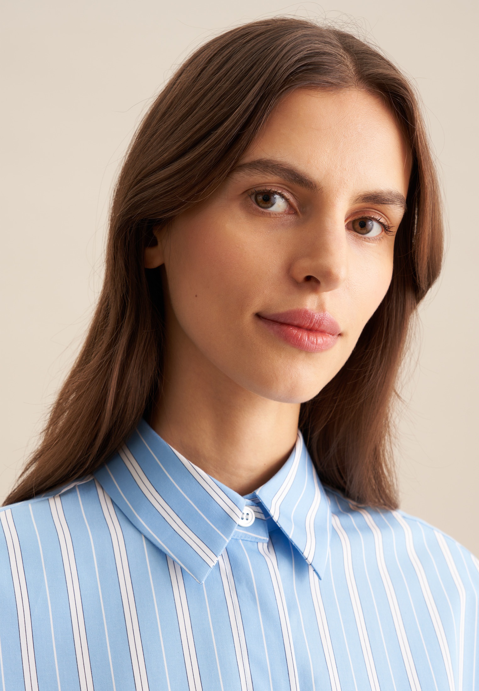 Thumbnail - seidensticker Hemdbluse "Schwarze Rose" 1/1 Kragen Streifen