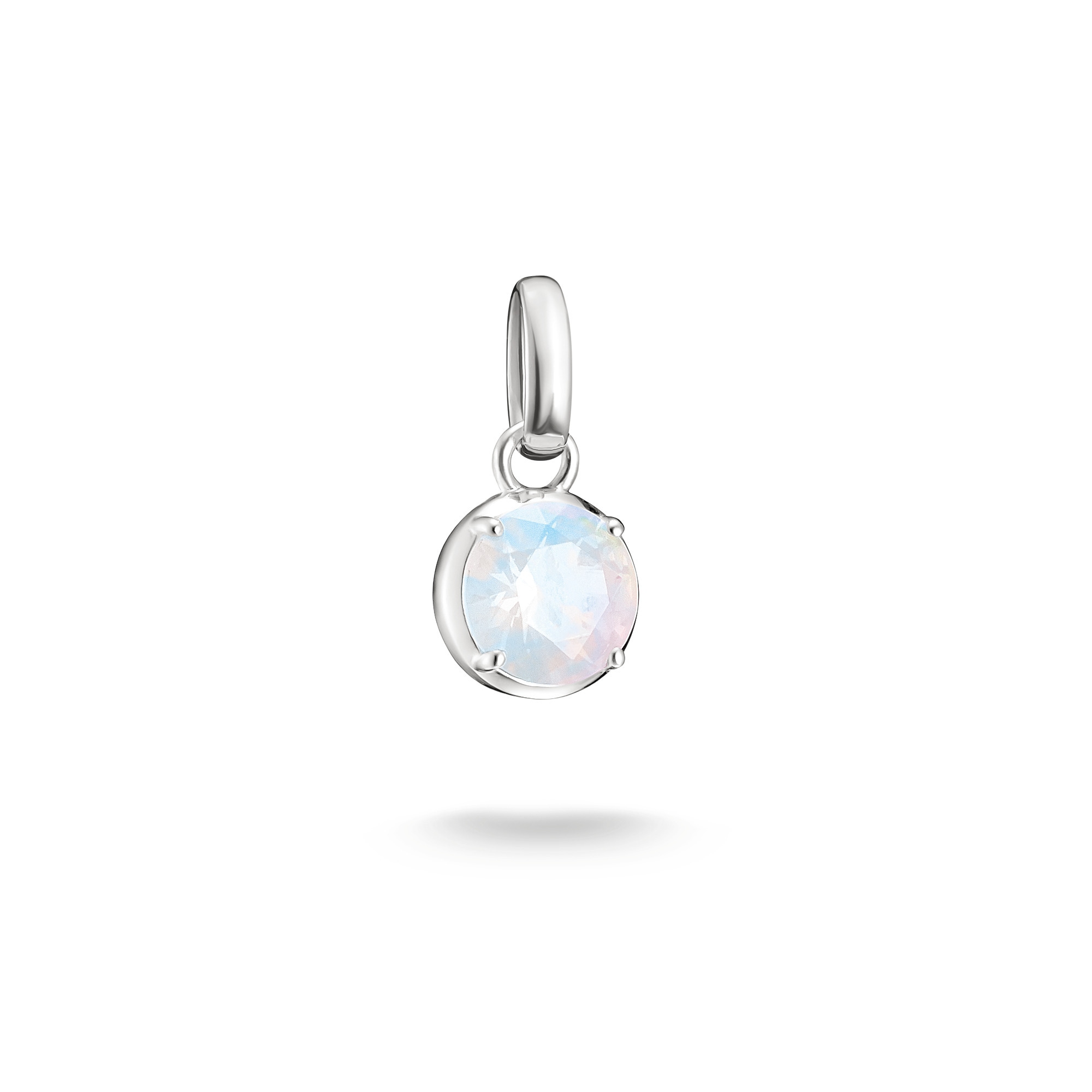 THOMAS SABO Damen Charm-Einhänger "Birthstone/Geburtsstein Charm - Connect", Juni, transparent, Silber 925 (recycelt), Charms, mit Zirkonia (synth.)