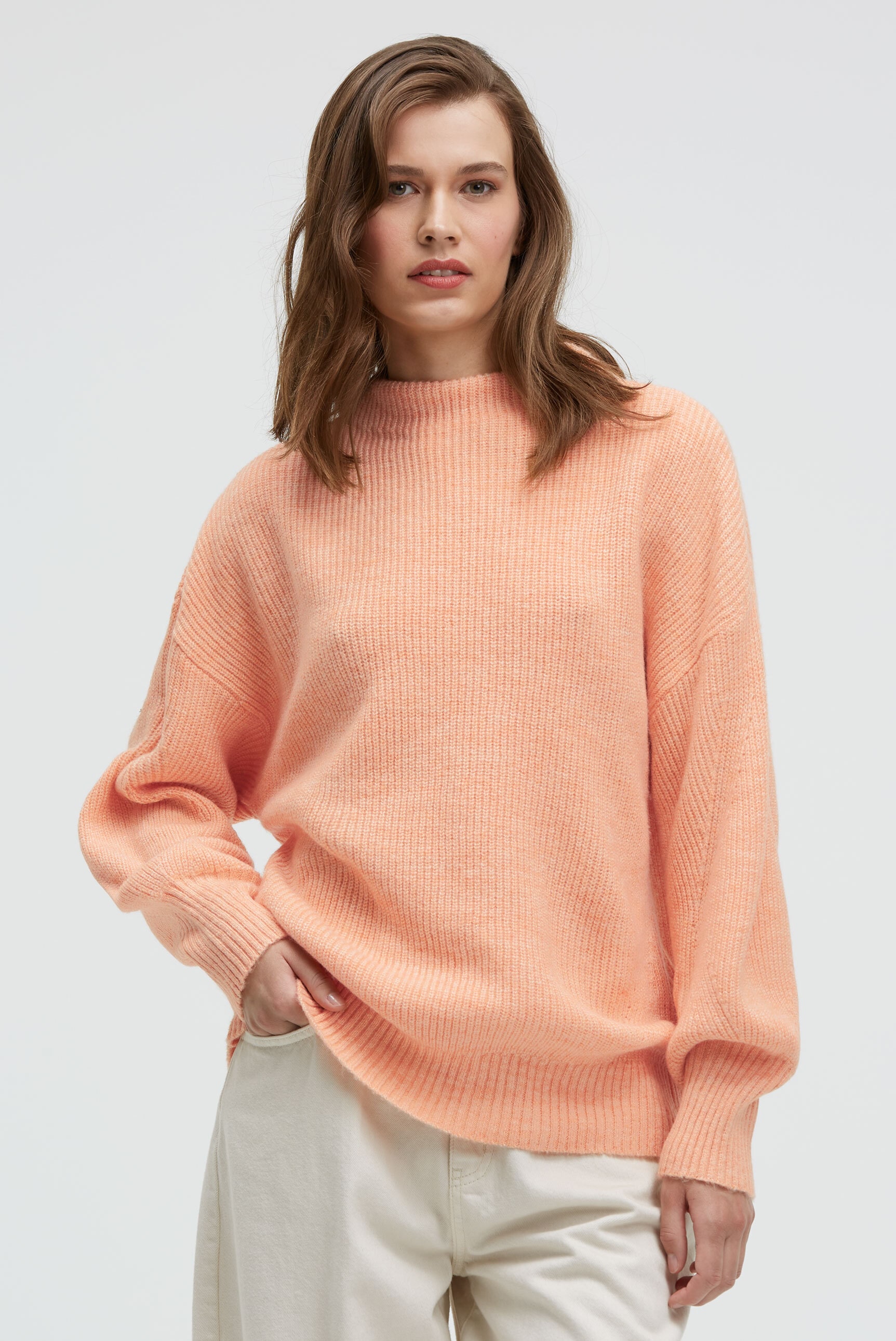 SENSES.THE LABEL Rundhalspullover im Rippstrickmuster günstig online kaufen