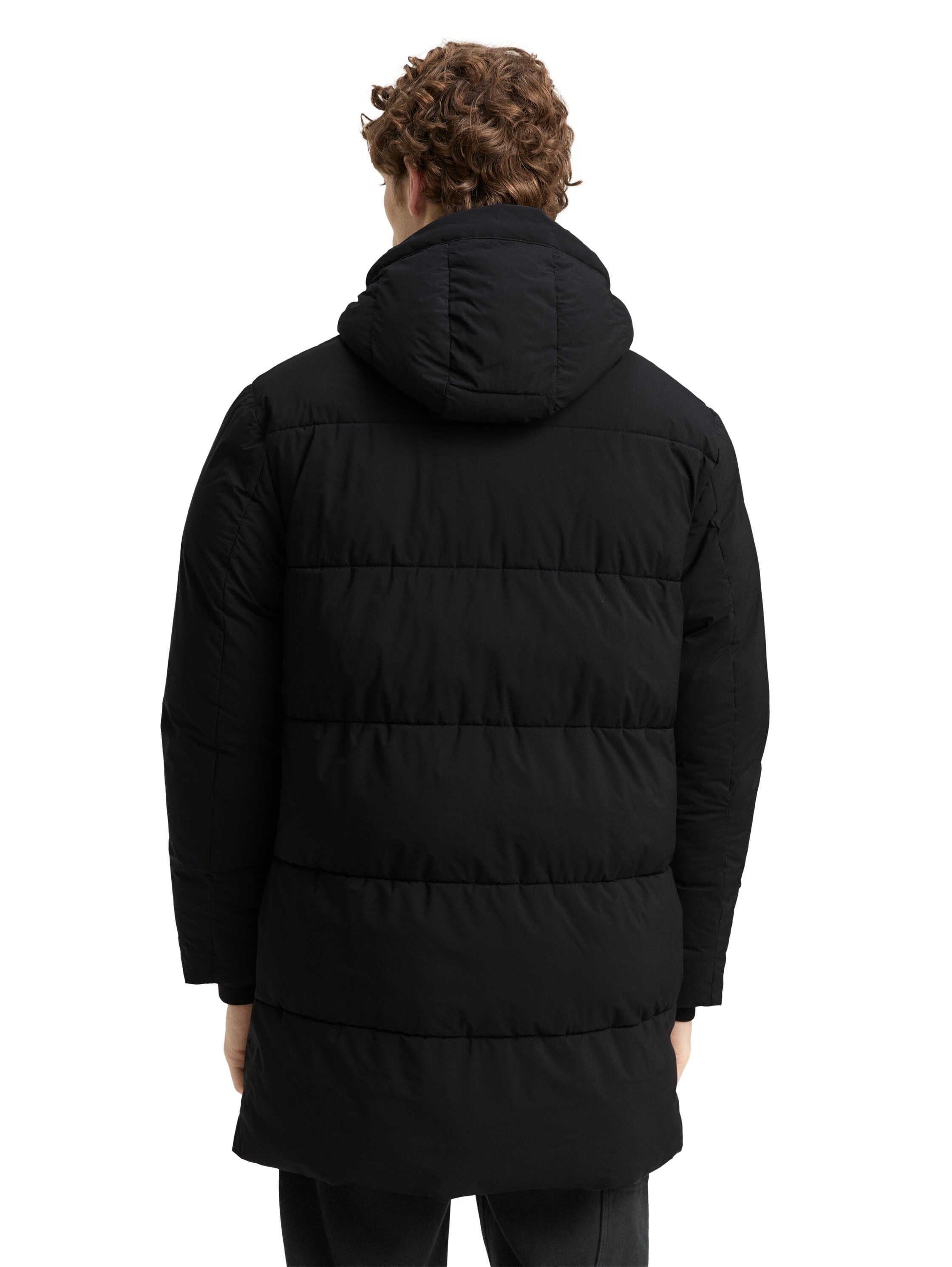 TOM TAILOR Denim Steppjacke, mit Kapuze, mit Logo Print günstig online kaufen