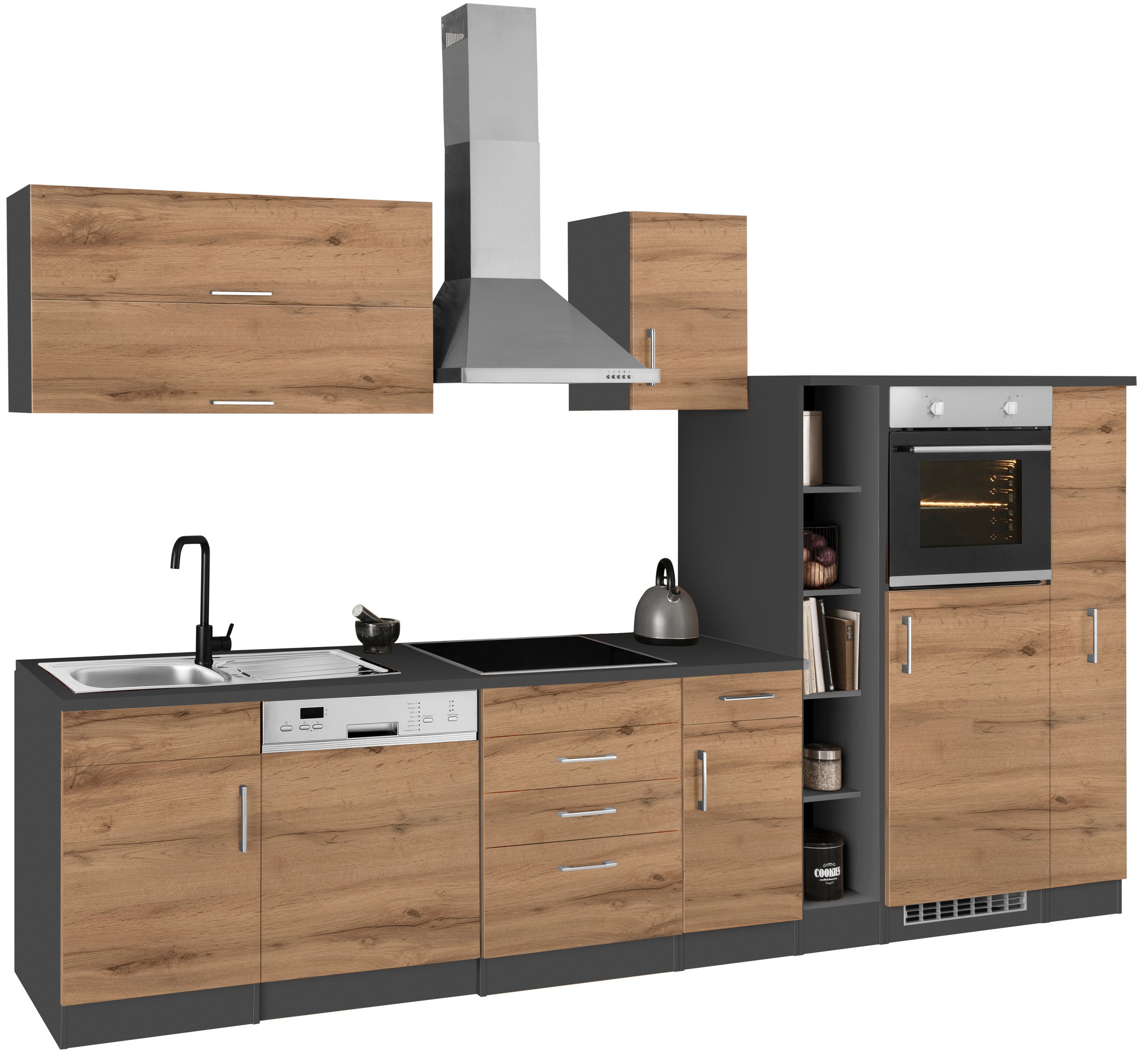 KOCHSTATION Küchenzeile »KS-Colmar«, mit E-Geräten, Breite 330 cm