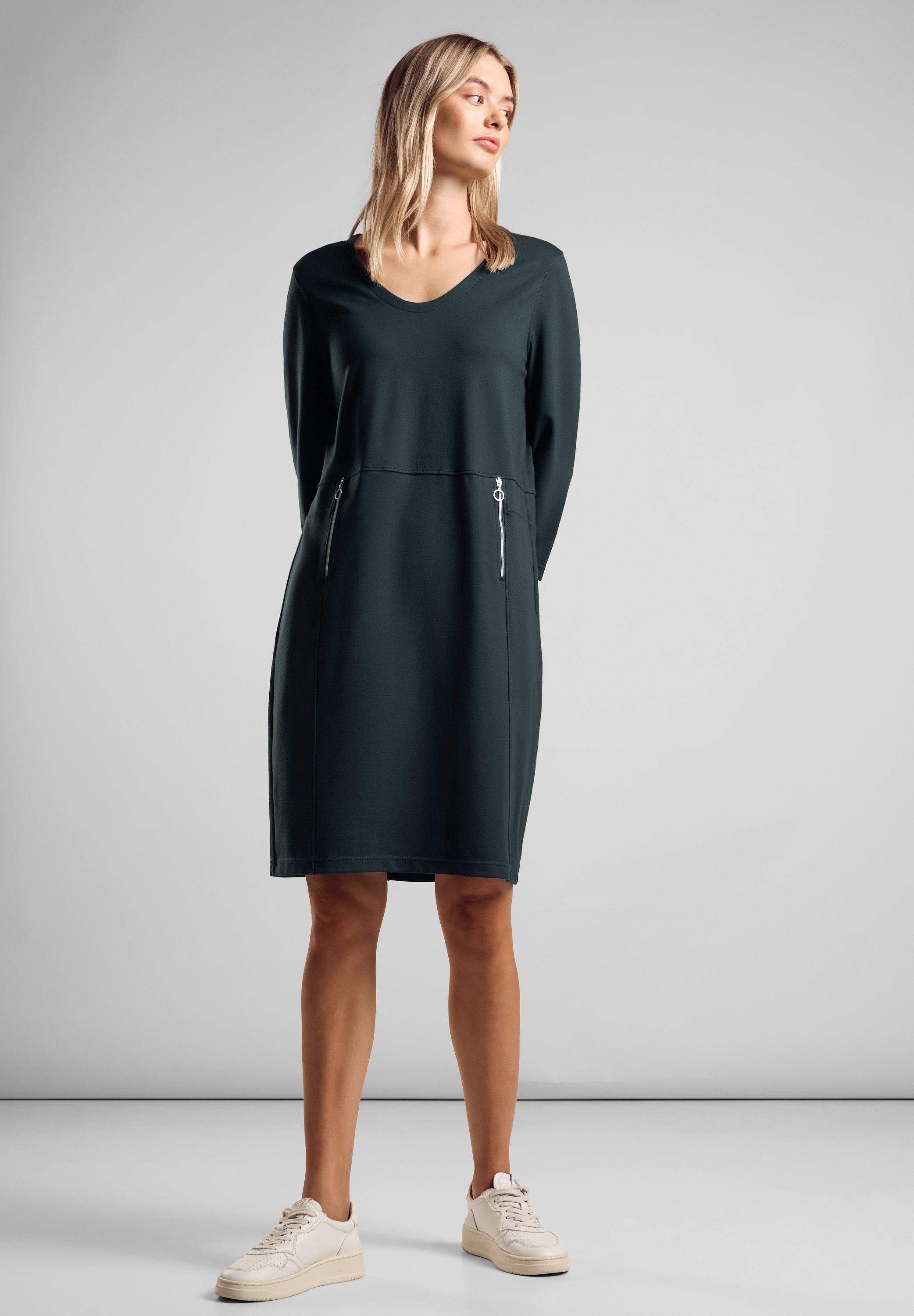 STREET ONE Sweatkleid Eingrifftaschen knielang günstig online kaufen