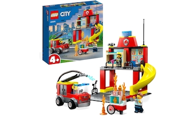 Konstruktionsspielsteine »Feuerwehrstation und Löschauto (60375), LEGO® City«, (153 St.)