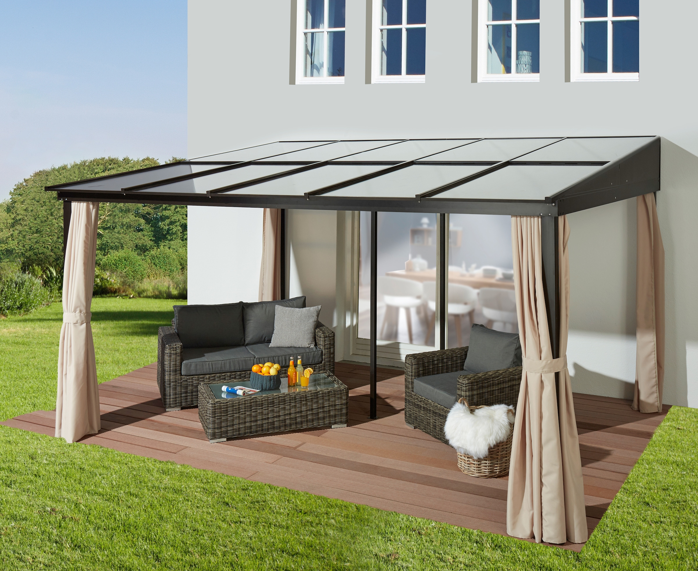 KONIFERA Anbaupavillon "Hawaii" BxT: 400x300 cm, Aluminiumgestell günstig online kaufen