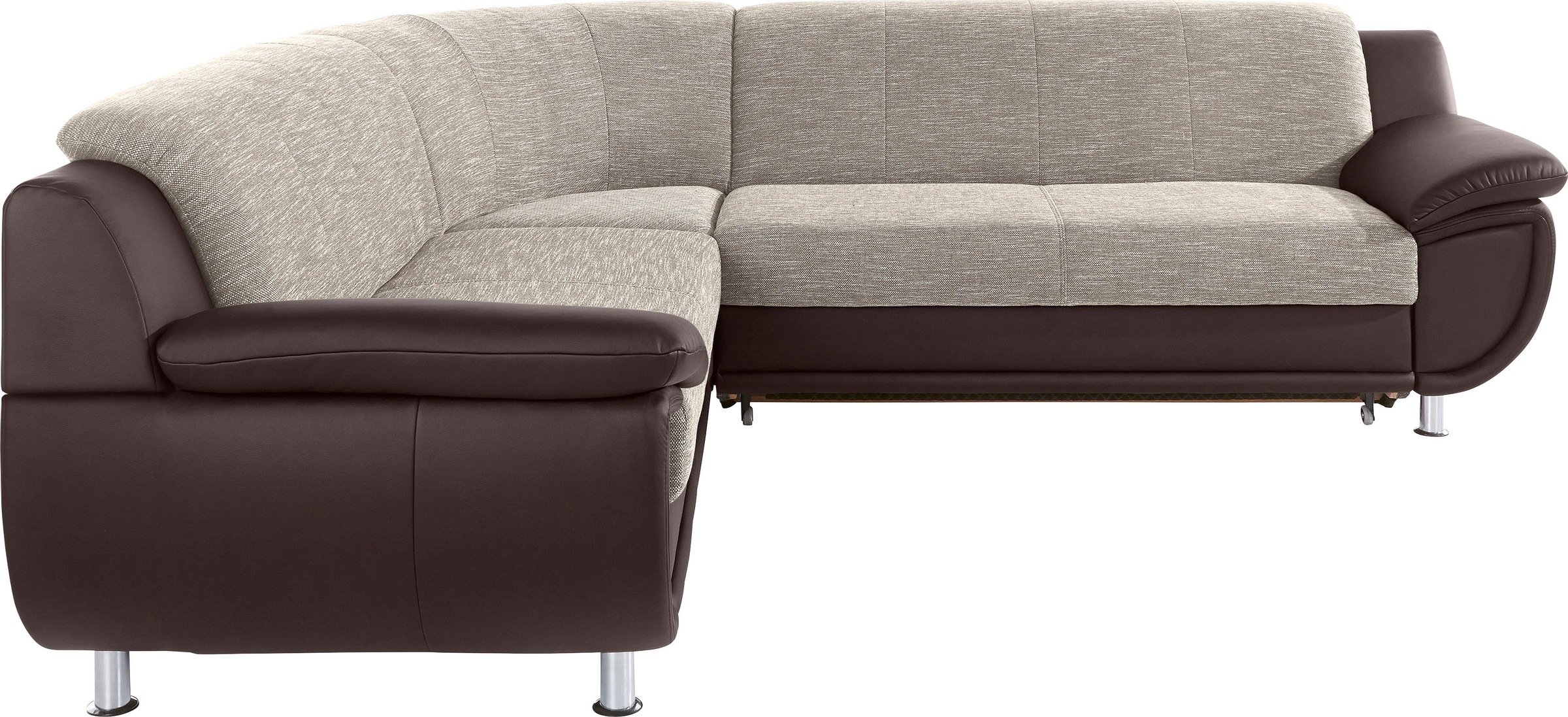 TRENDMANUFAKTUR Ecksofa »Rondo 3, zeitlos und modern, im Materialmix, L-Form«, wahlweise Federkern für hohen Sitzkomfort, wahlweise Bettfunktion