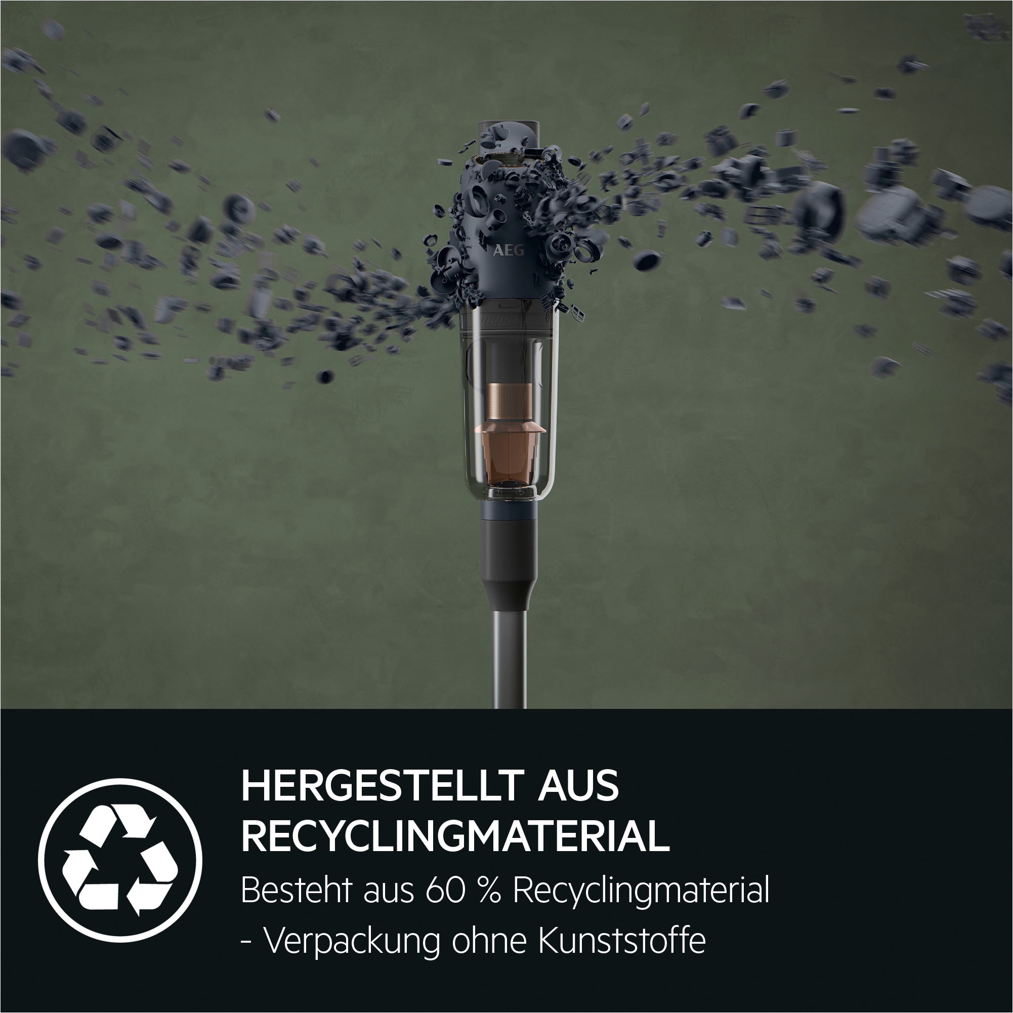 AEG Akku-Hand-und Stielstaubsauger »ULTIMATE 7000 (AP71A142XN)«, extrem leicht 2,2 kg, 60 % Recyclingmaterial, bis zu 50 Min. Laufzeit