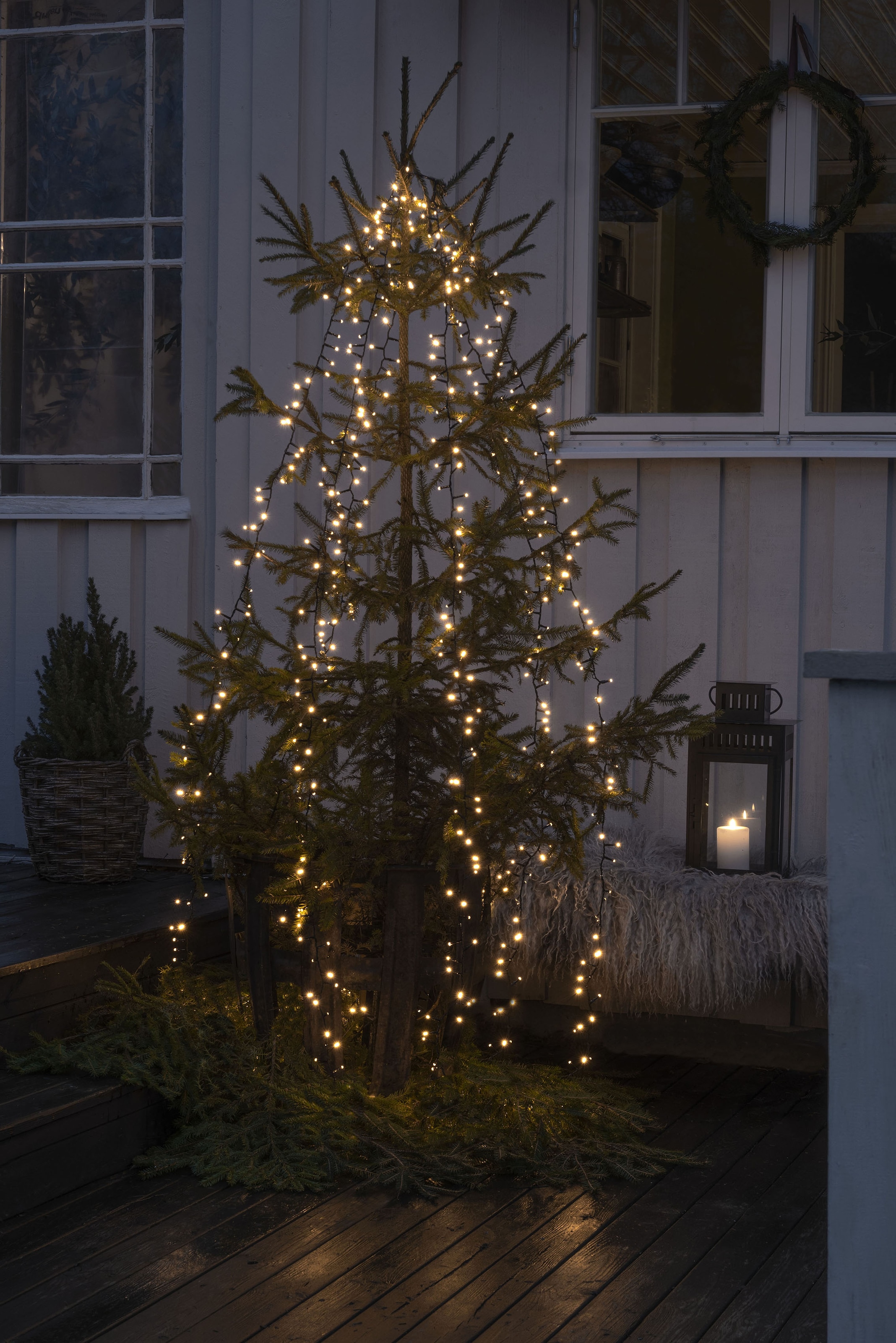 BAUR | Micro St.-flammig, mit Lichterkette Compactlights KONSTSMIDE 6 LED-Baummantel Ring, LED »Weihnachtsdeko 1080 Dioden aussen, à Christbaumschmuck«, Stränge 180
