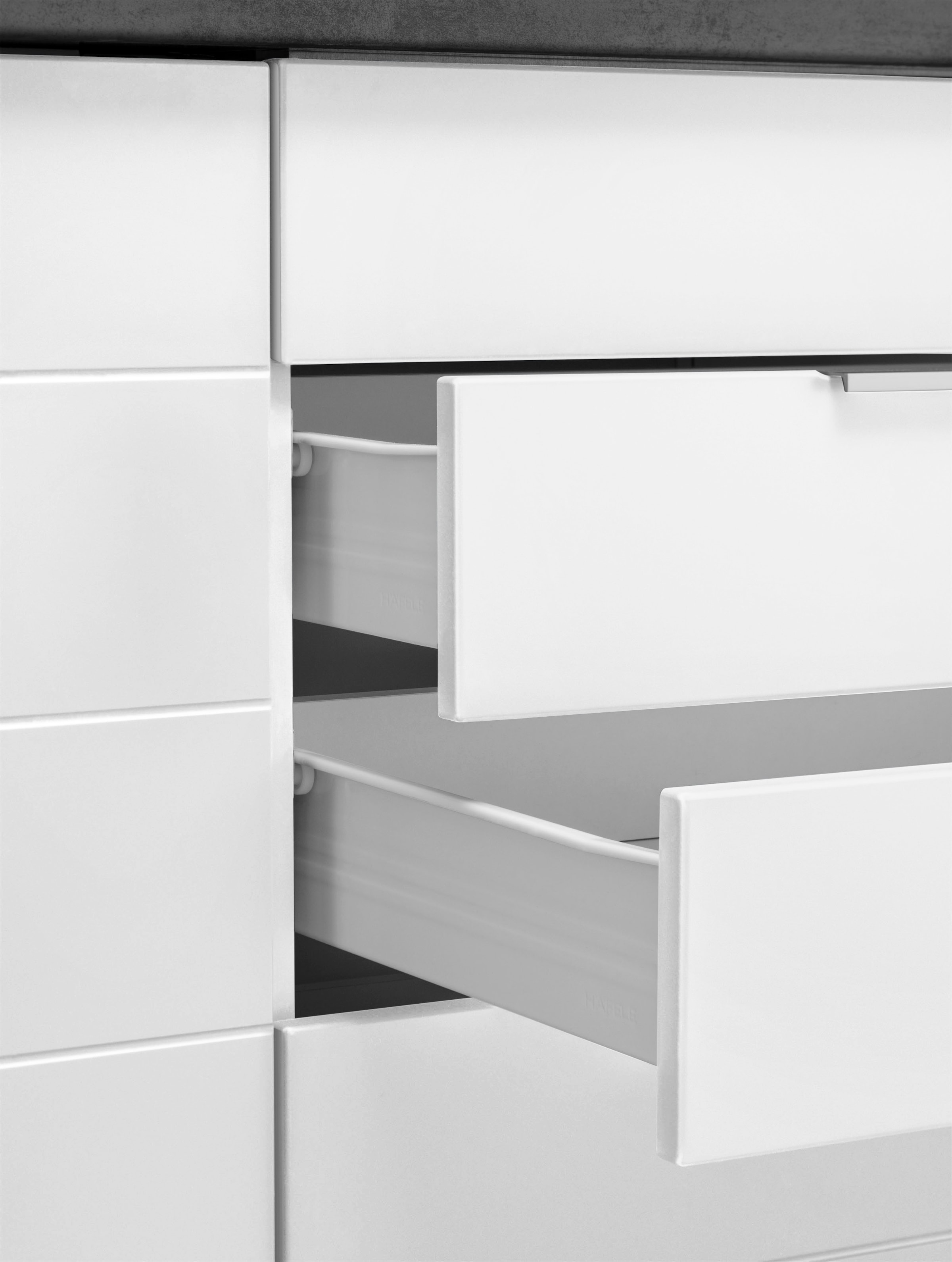 KOCHSTATION Küchenzeile »KS-Luhe«, 390 cm breit, wahlweise mit oder ohne E-Geräten, gefräste MDF-Fronten
