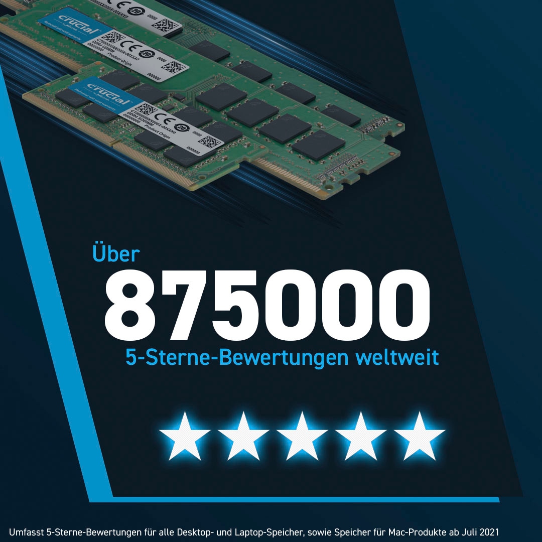 Crucial Arbeitsspeicher »32GB Kit (2 x 16GB) DDR5-5600 UDIMM«