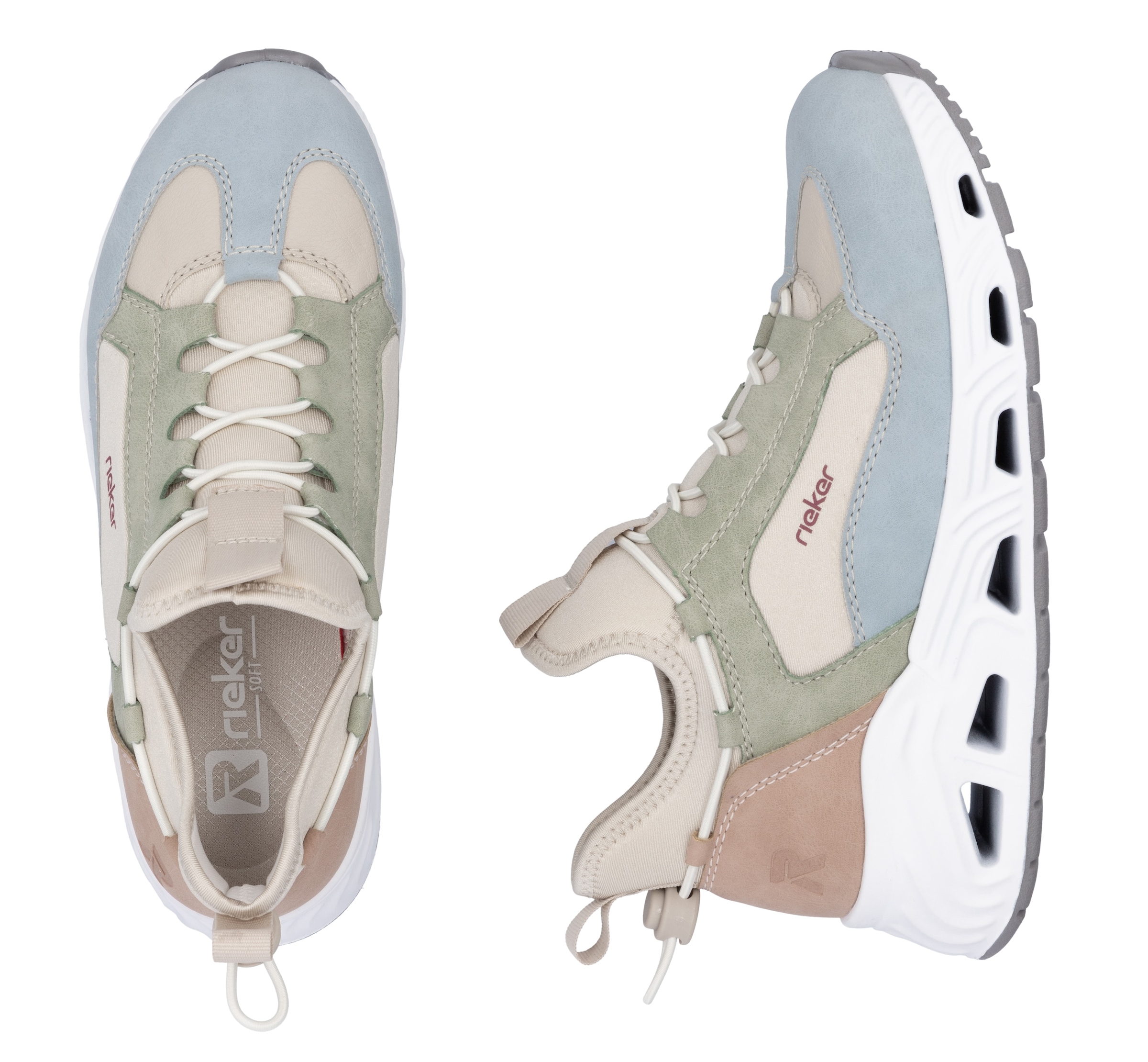 RIEKER Sport Slip-On Sneaker, High Top Sneaker, Schlupfschuh mit Schnellverschluss hinten