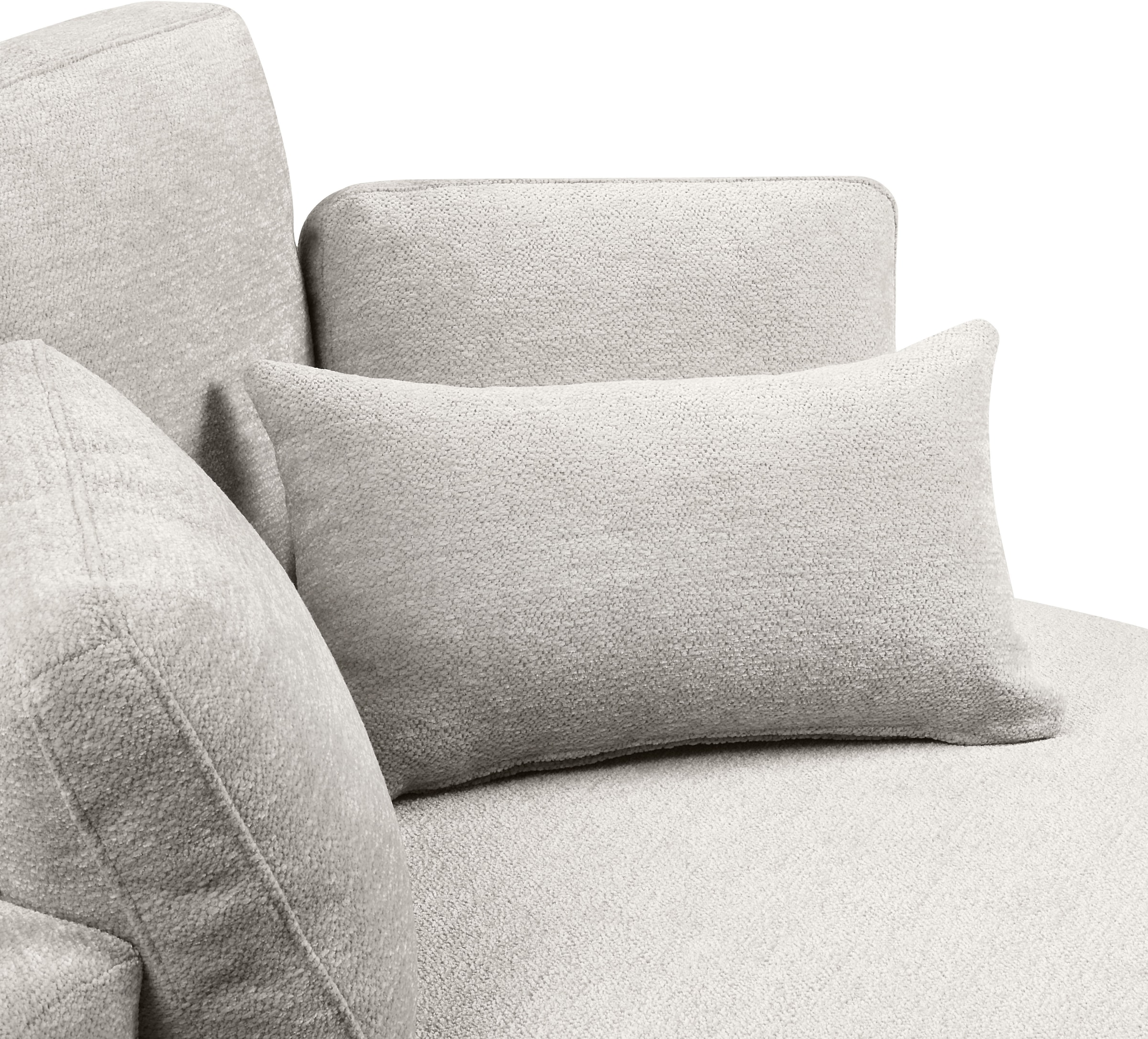ATLANTIC home collection Loveseat »Ravi«, XXL- Sessel, inklusive Stauraumhocker, Rückenkissen & drei Zierkissen