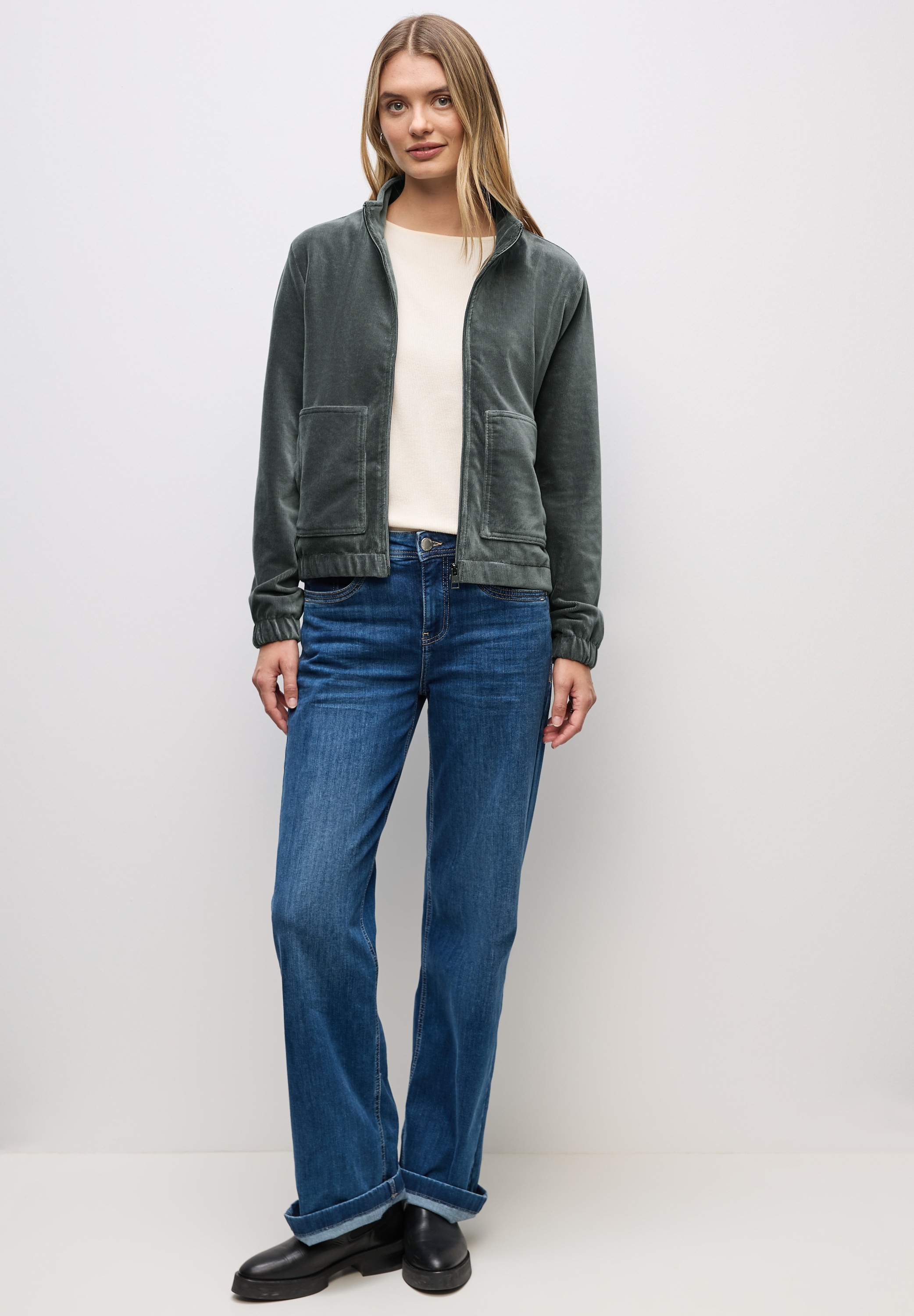 Thumbnail - STREET ONE Cordjacke ohne Kapuze im soften Baumwoll-Mix