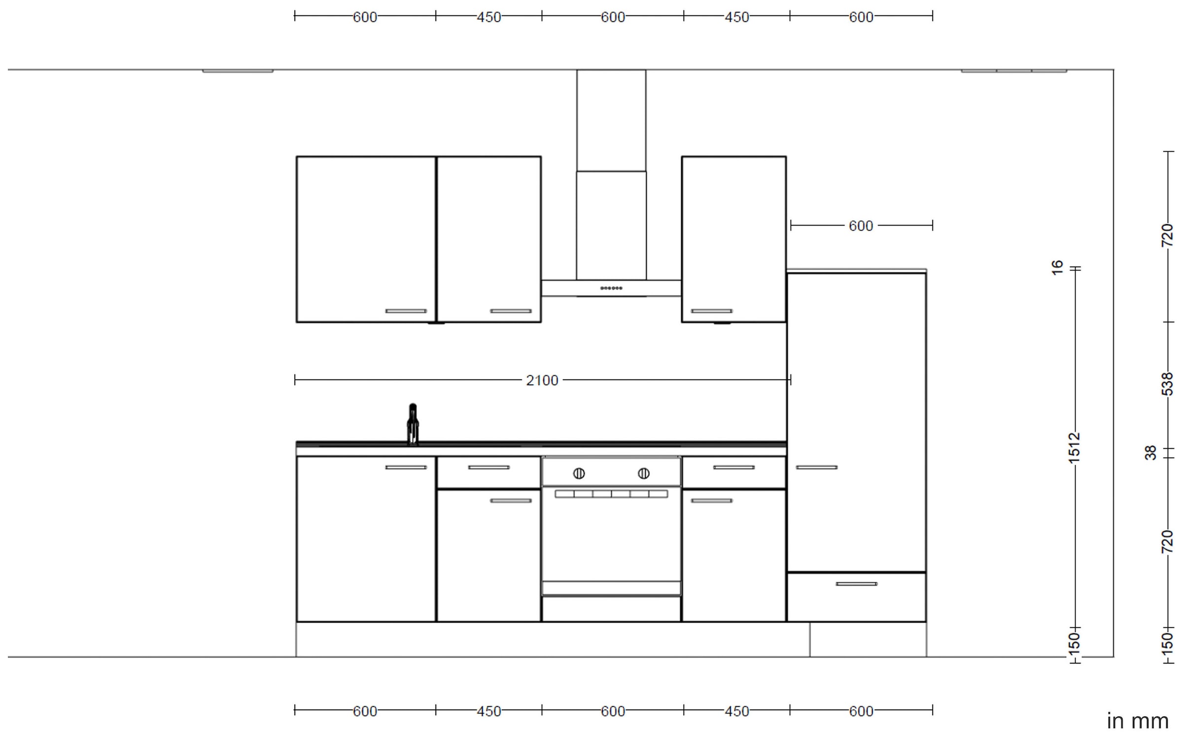 nobilia® Küchenzeile »"Cascada I"«, vormontiert, Ausrichtung wählbar, Breite 270 cm, wahlw. mit E-Geräten