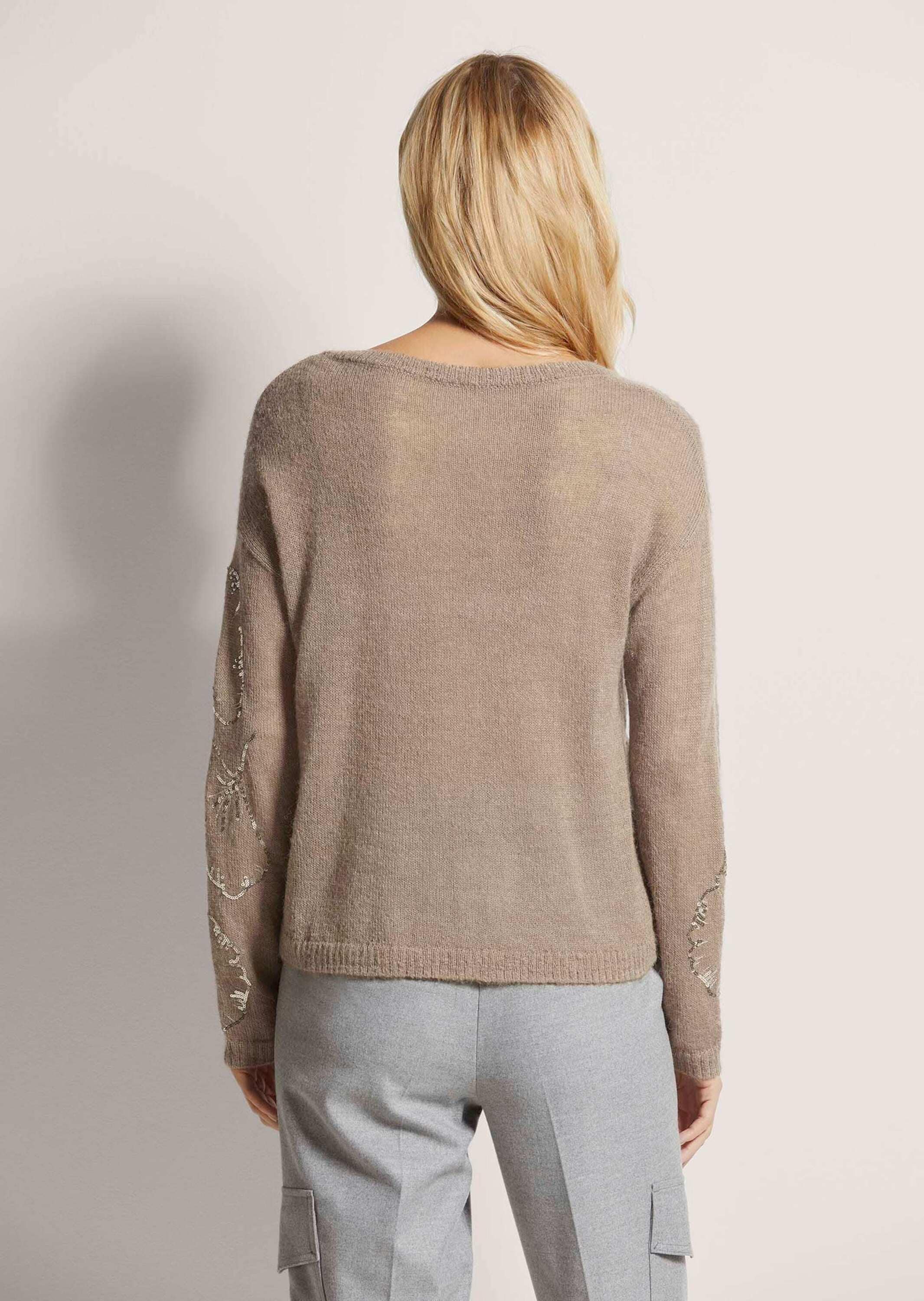 MADELEINE Longpullover »Pullover Rundhals-Pullover mit Pailletten«