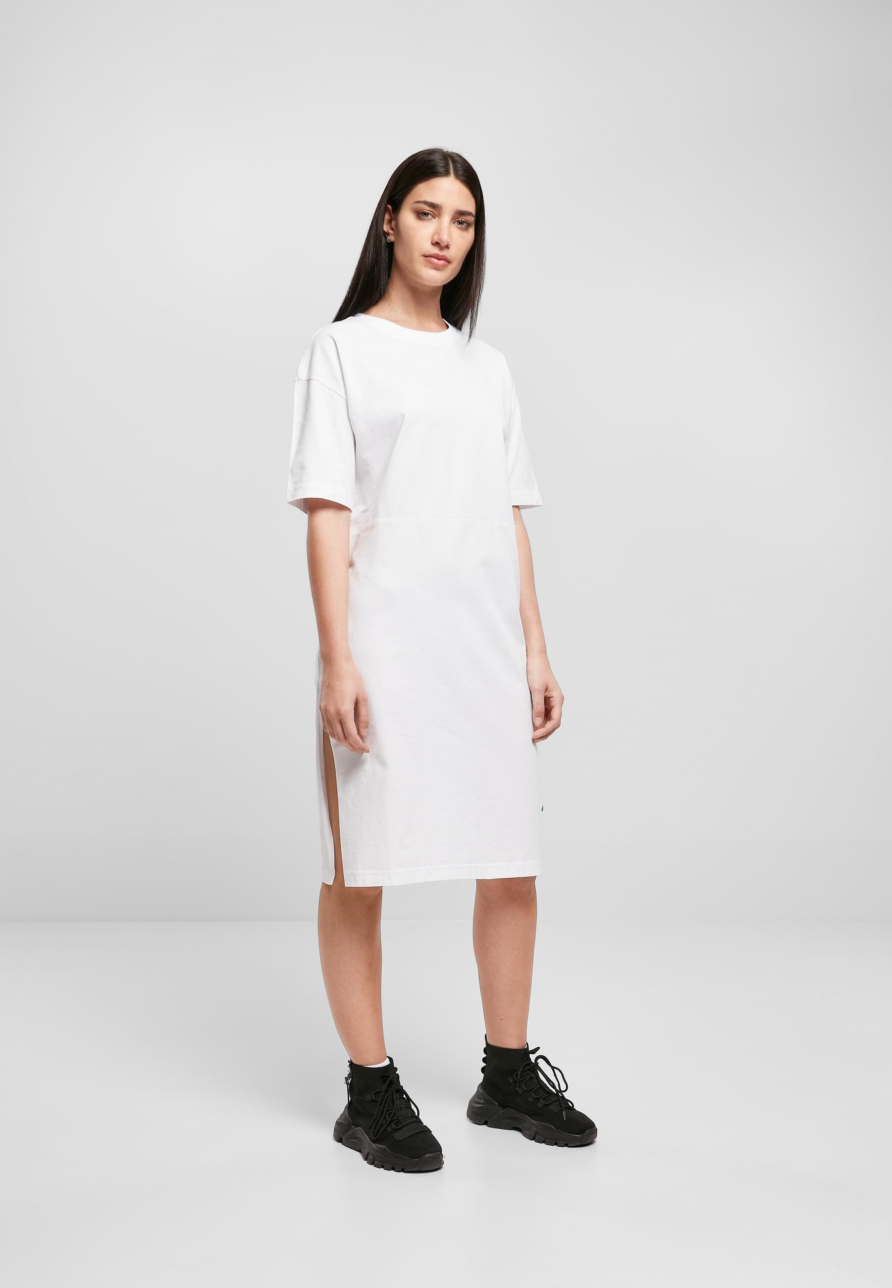 URBAN CLASSICS Shirtkleid »Urban Classics Damen Ladies Organic Oversized Slit Tee Dress«, (1 tlg.)