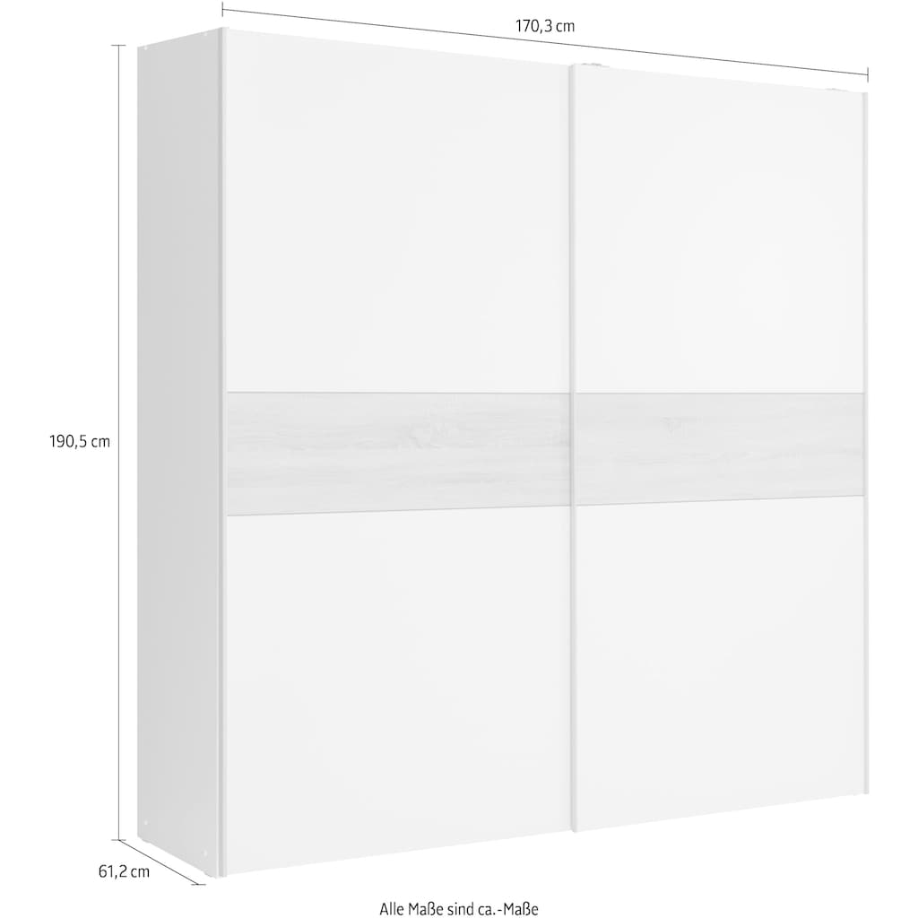 FORTE Schwebetürenschrank »Longline, Made in Europe, 2 Schiebetüren, modernes Design«, melaminbeschichtet