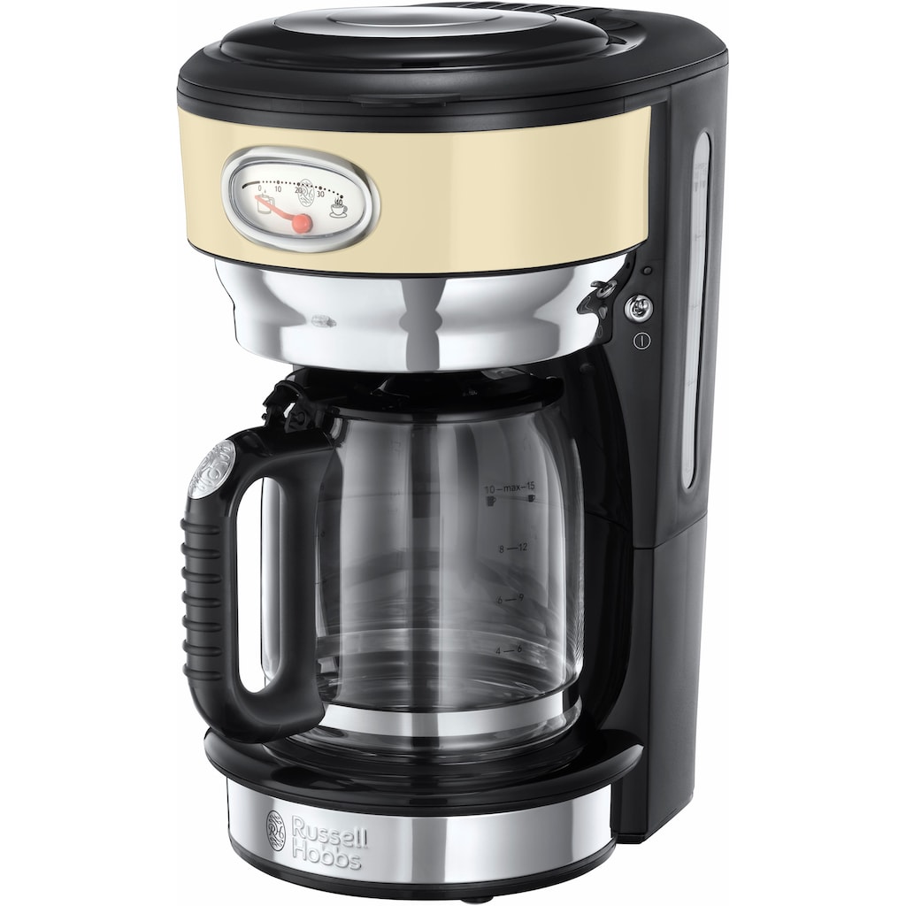 RUSSELL HOBBS Filterkaffeemaschine »Retro Vintage Cream 21702-56«, 1,25 l Kaffeekanne, Papierfilter, 1x4