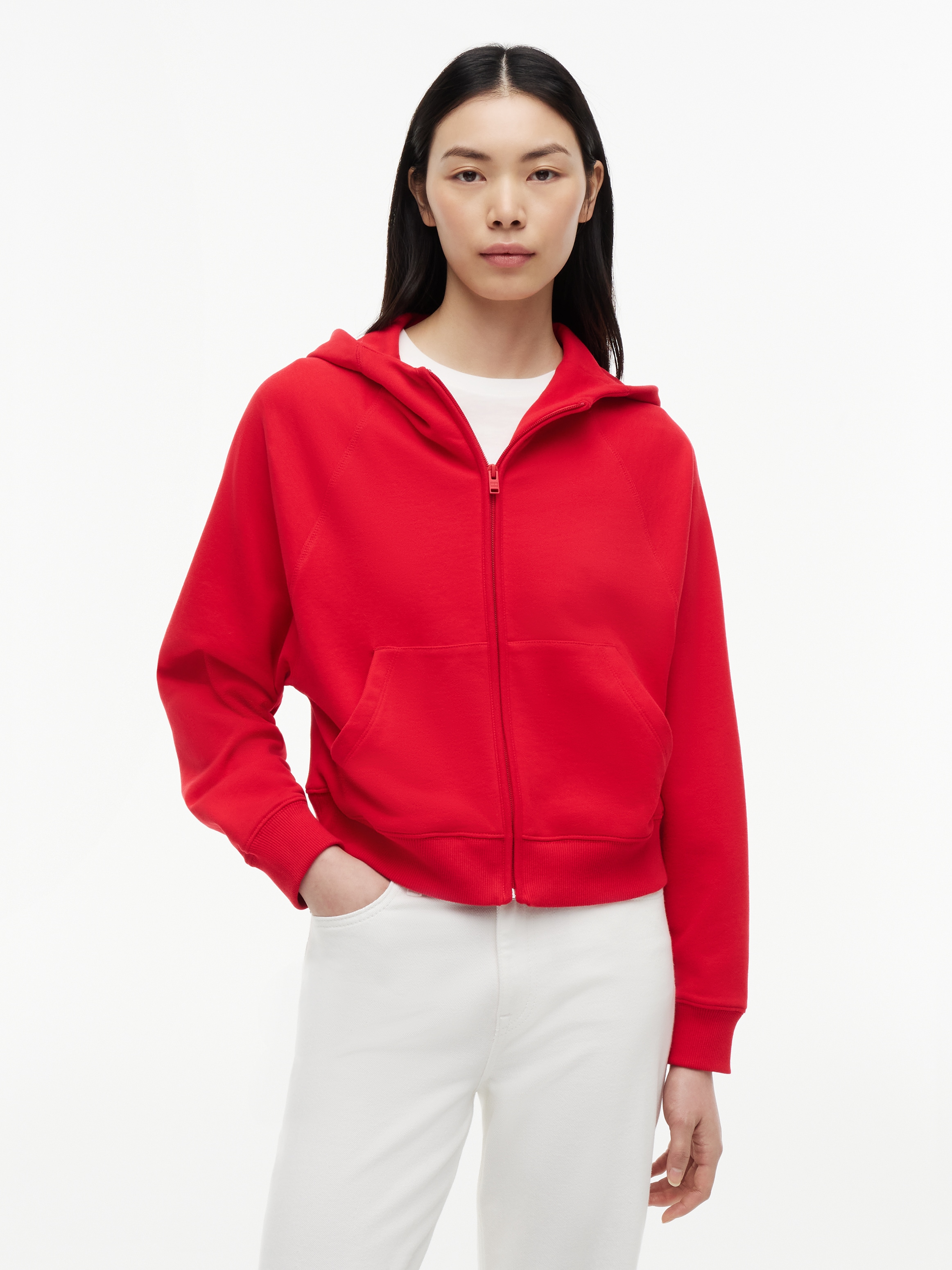 Tommy Jeans Kapuzensweatjacke "TJW BXY S FLAG ZIP THRU HOODIE" Baumwolle, Kapuze, Kängurutasche
