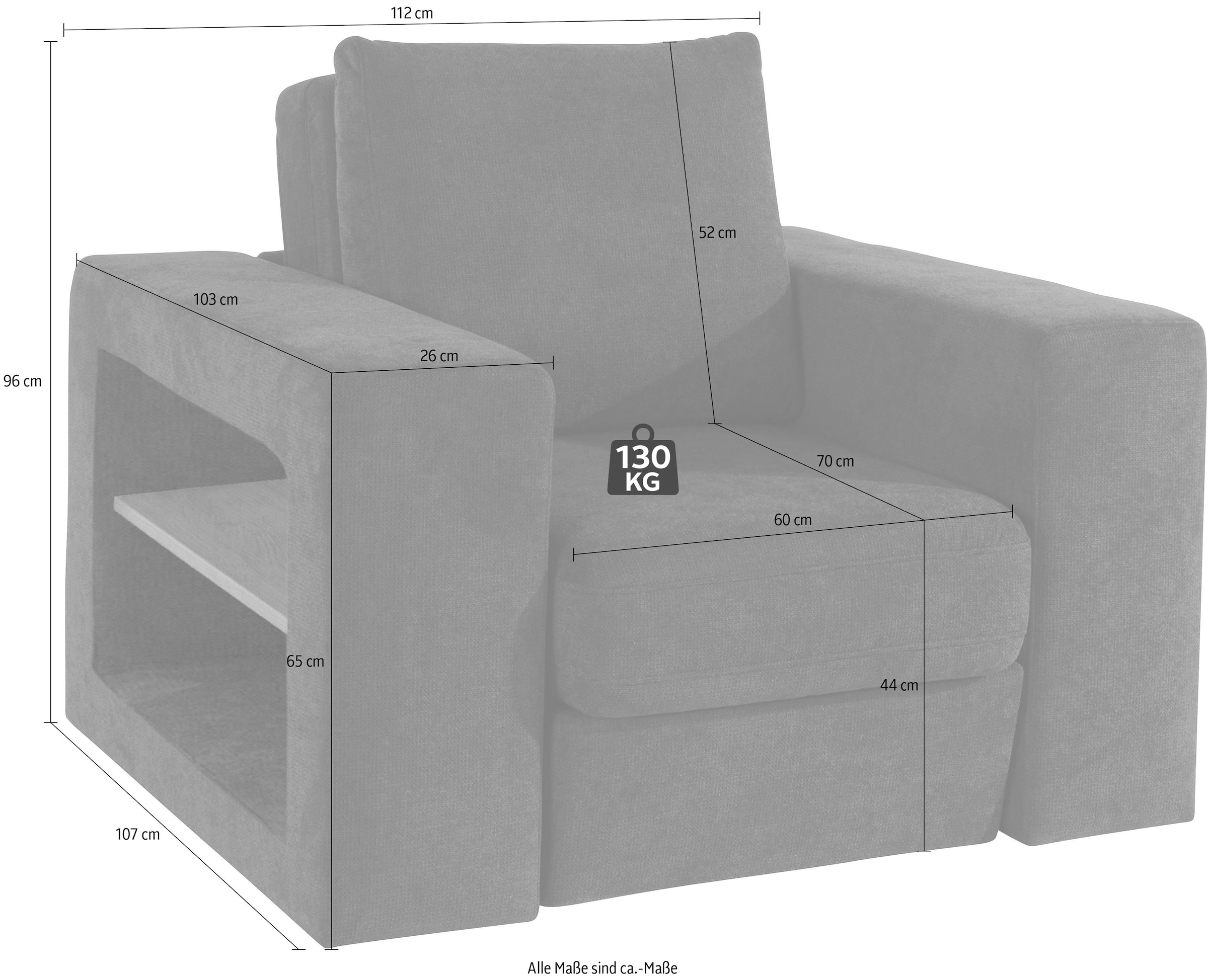 LOOKS by Wolfgang Joop Sessel »Looksvb« Verwandlungssessel: aus Sessel wird Sessel mit 1 Hocker, Regalfunktion