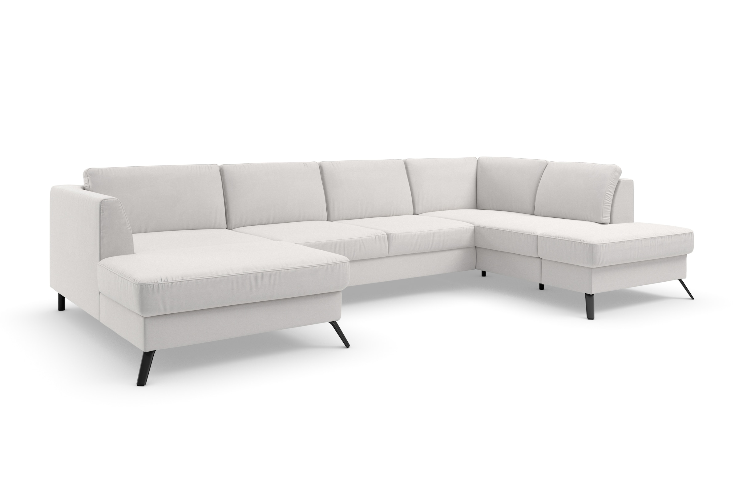 sit&more Wohnlandschaft »Olsen U-Form«, inklusive Sitztiefenverstellung, wahlweise mit Bettfunktion, 15cm hoch