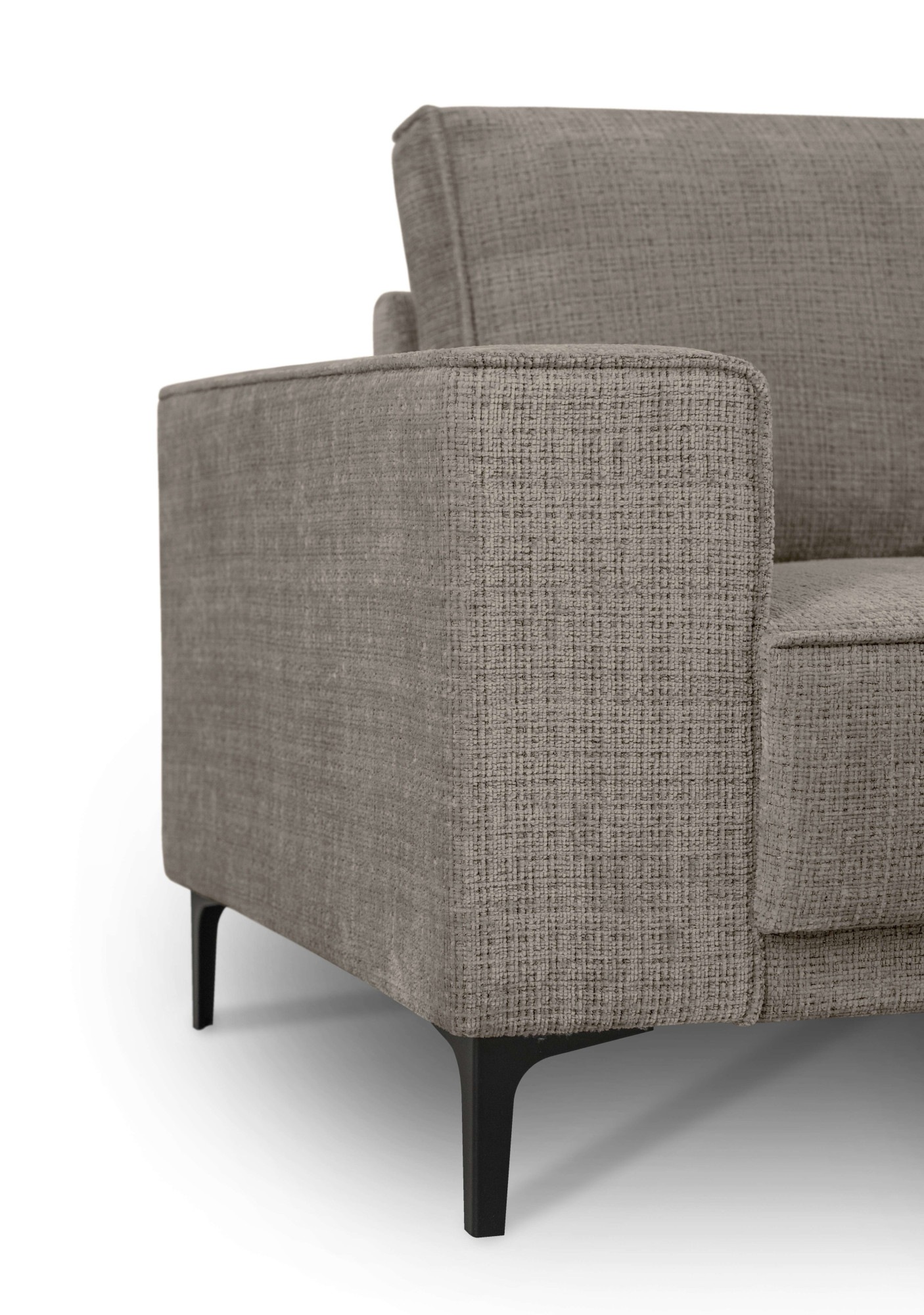 Places of Style 3-Sitzer »3er Sofa Oland, Struktur, Flachgewebe, Luxus-Microfaser, Boucle«, 224 cm, Wellenunterfederung, Skandi-Design, Metallfüße