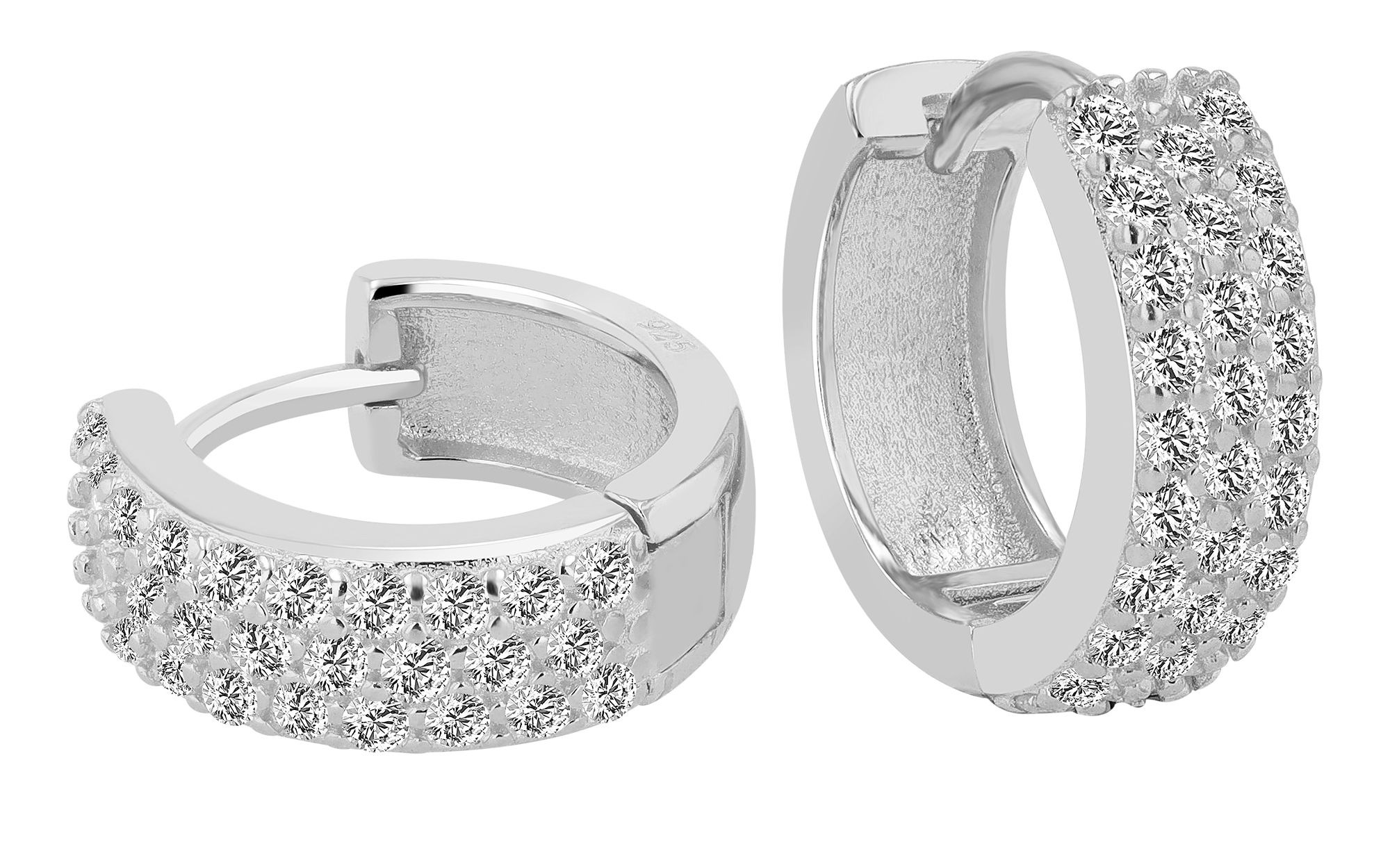 Adelia´s Klappcreolen "Damen Ohrringe – Klappcreole aus 925 Silber mit Zirk günstig online kaufen