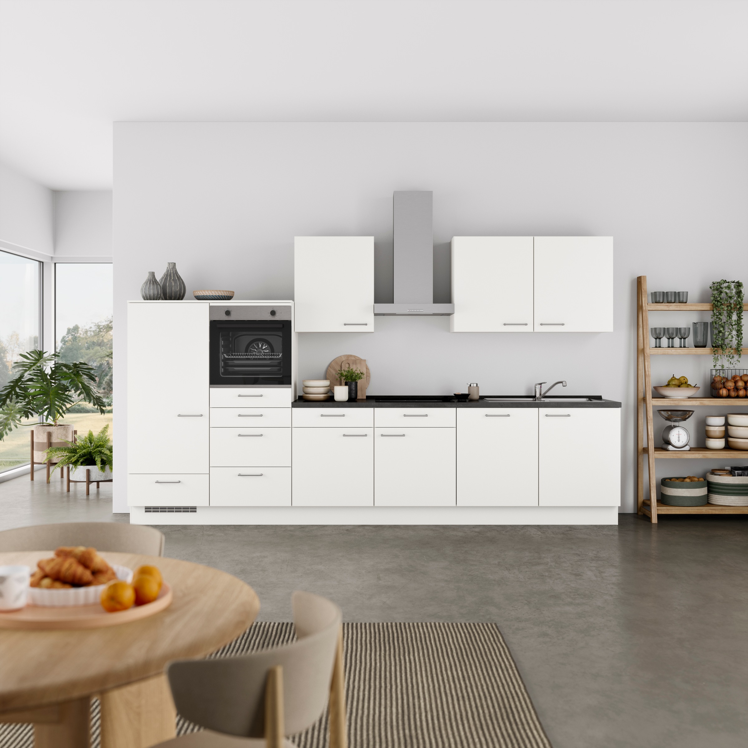 nobilia® Küchenzeile »"Laser I"«, vormontiert, Ausrichtung wählbar, Breite 360 cm, wahlw. mit E-Geräten