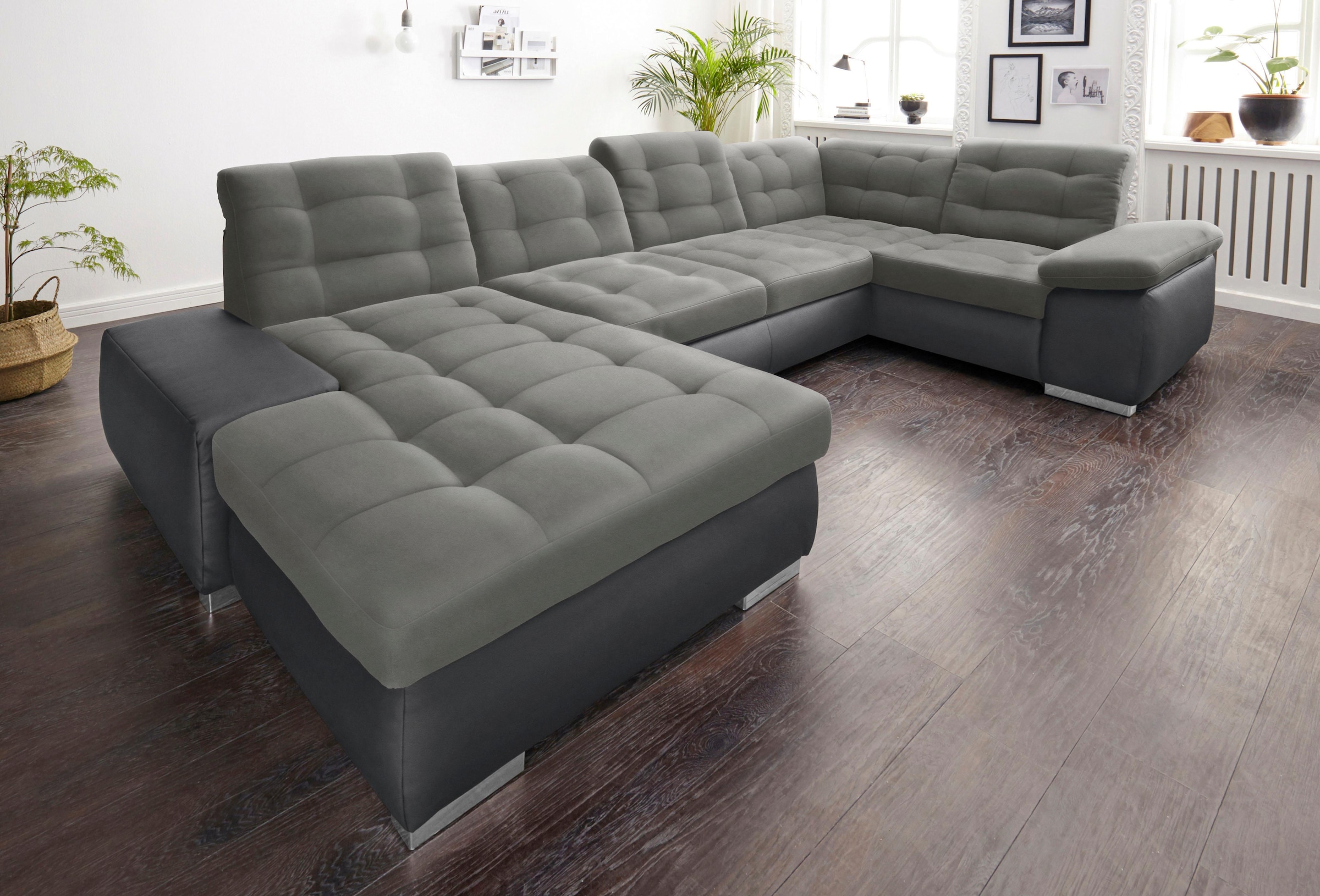 sit&more Wohnlandschaft "Ontario U-Form" XXL, wahlweise mit Schlaffunktion
